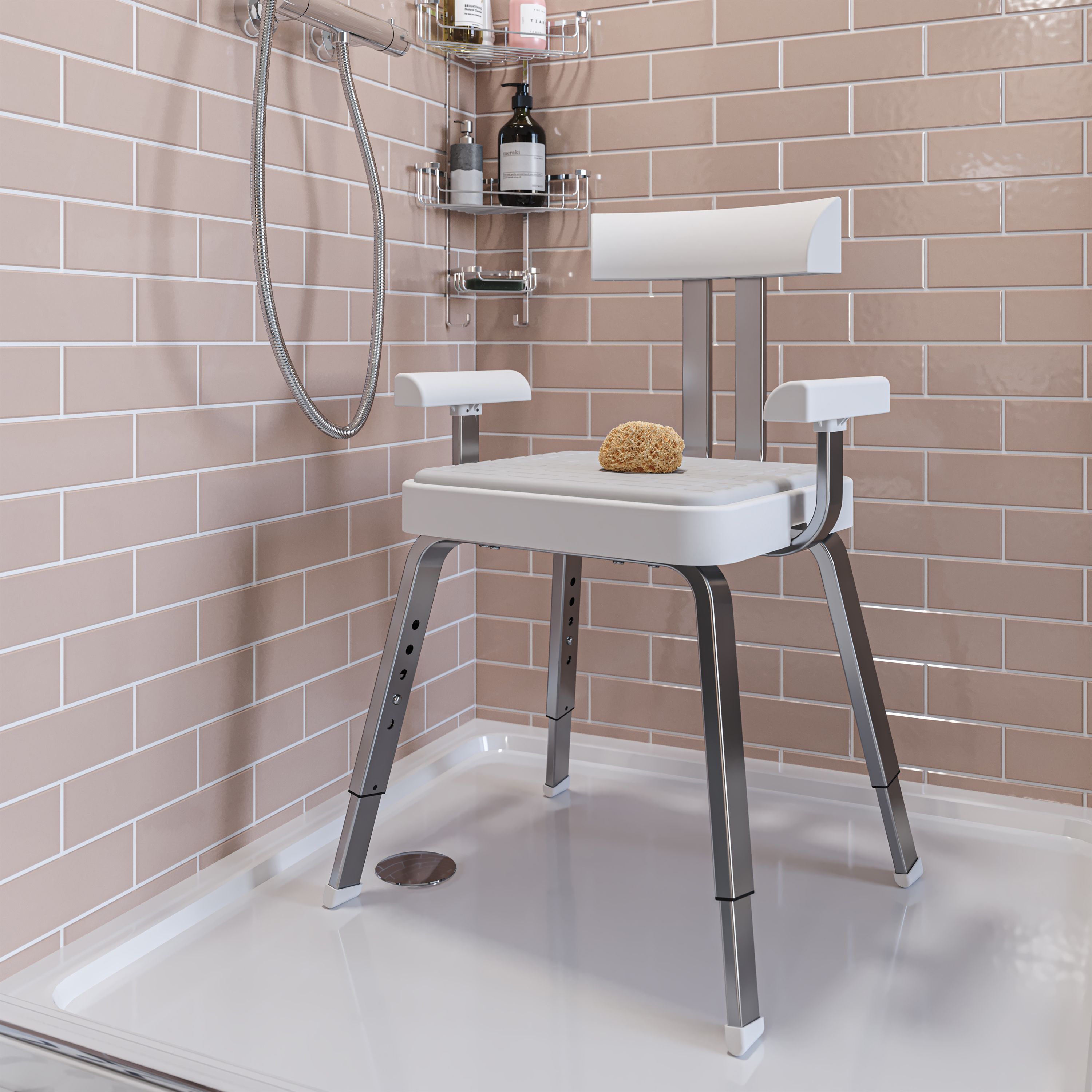 Croydex Serenity White Freestanding Shower chair (H)845mm (W)545mm - 5