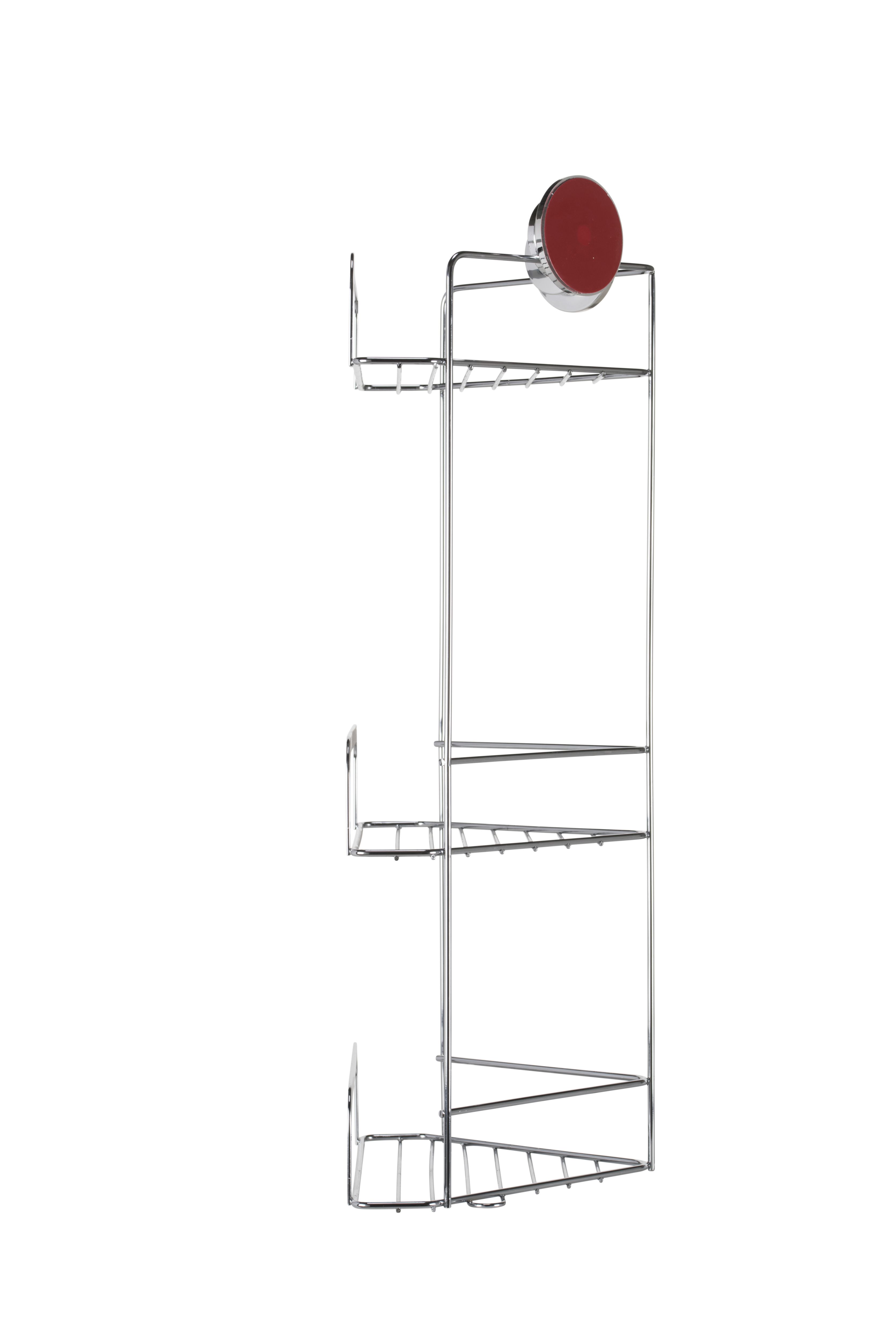 Croydex Stick 'n' Lock Adhesive Two Tier Shower Caddy, Chrome - On