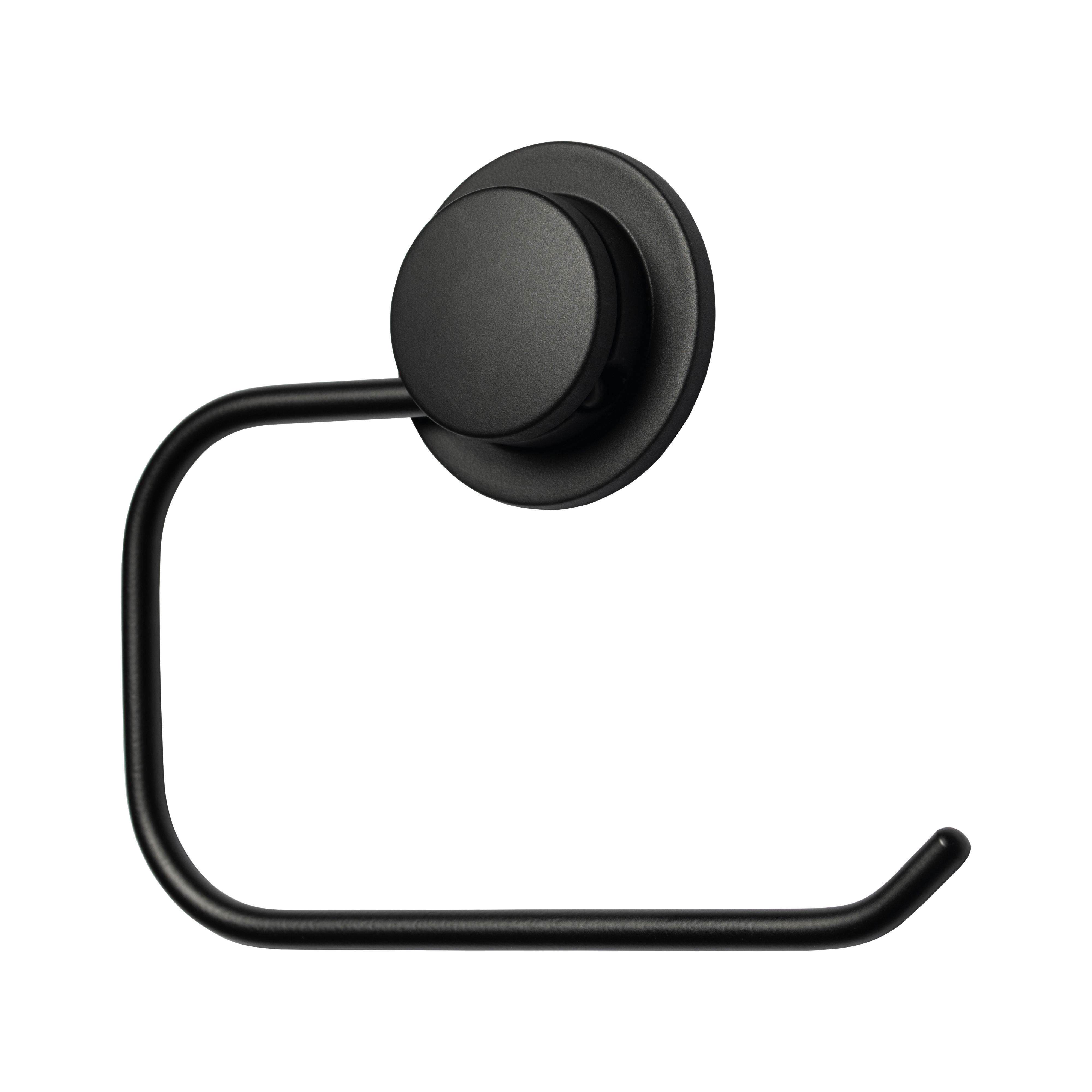 Croydex Stick N Lock Matt Black Wallmounted Toilet roll holder (H