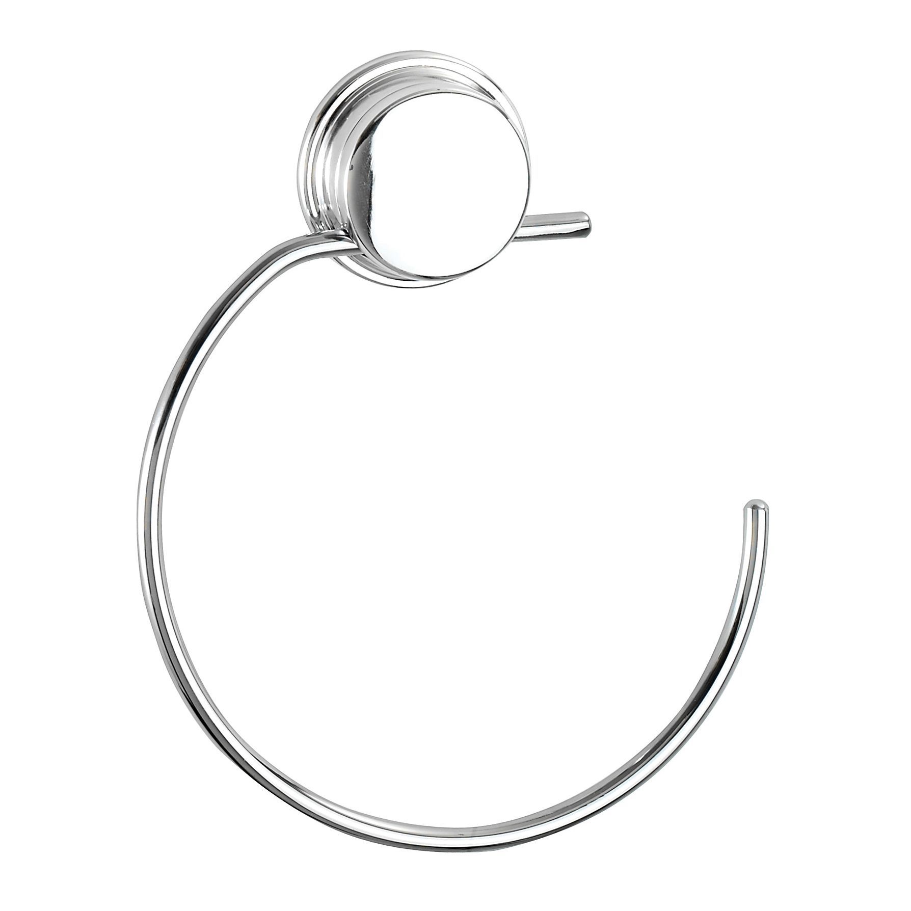 Croydex Stick'N'Lock Plus Chrome effect Mild steel Wall-mounted Towel ring (W)2.5cm
