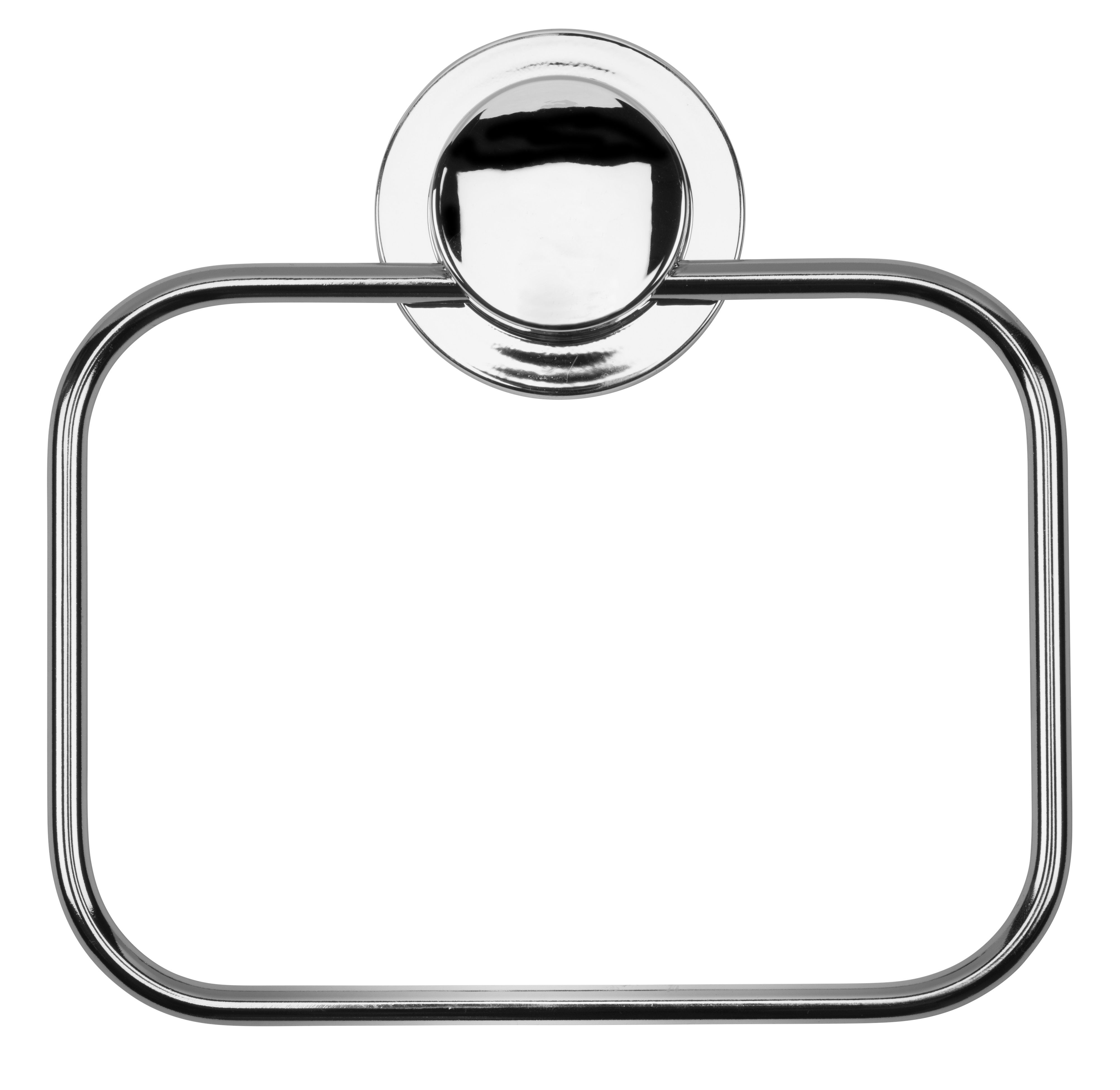 Croydex Stick'n'Lock plus Chrome effect Mild steel Wall-mounted Towel ring (W)25cm