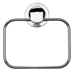 Croydex Stick'n'Lock plus Chrome effect Mild steel Wall-mounted Towel ring (W)25cm