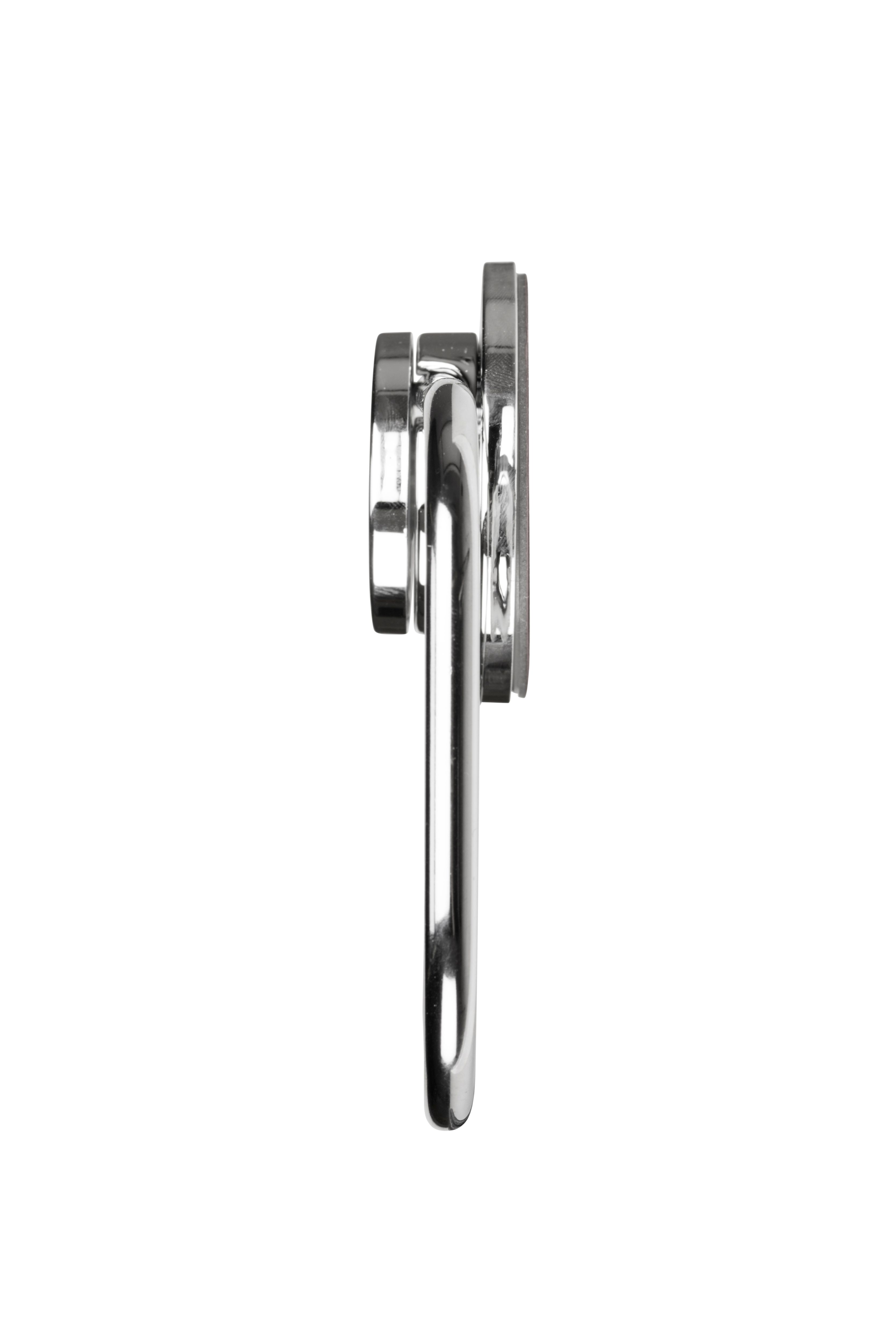 Croydex Stick'n'Lock plus Gloss Chrome effect Wall-mounted Toilet roll holder (H)110mm (W)250mm