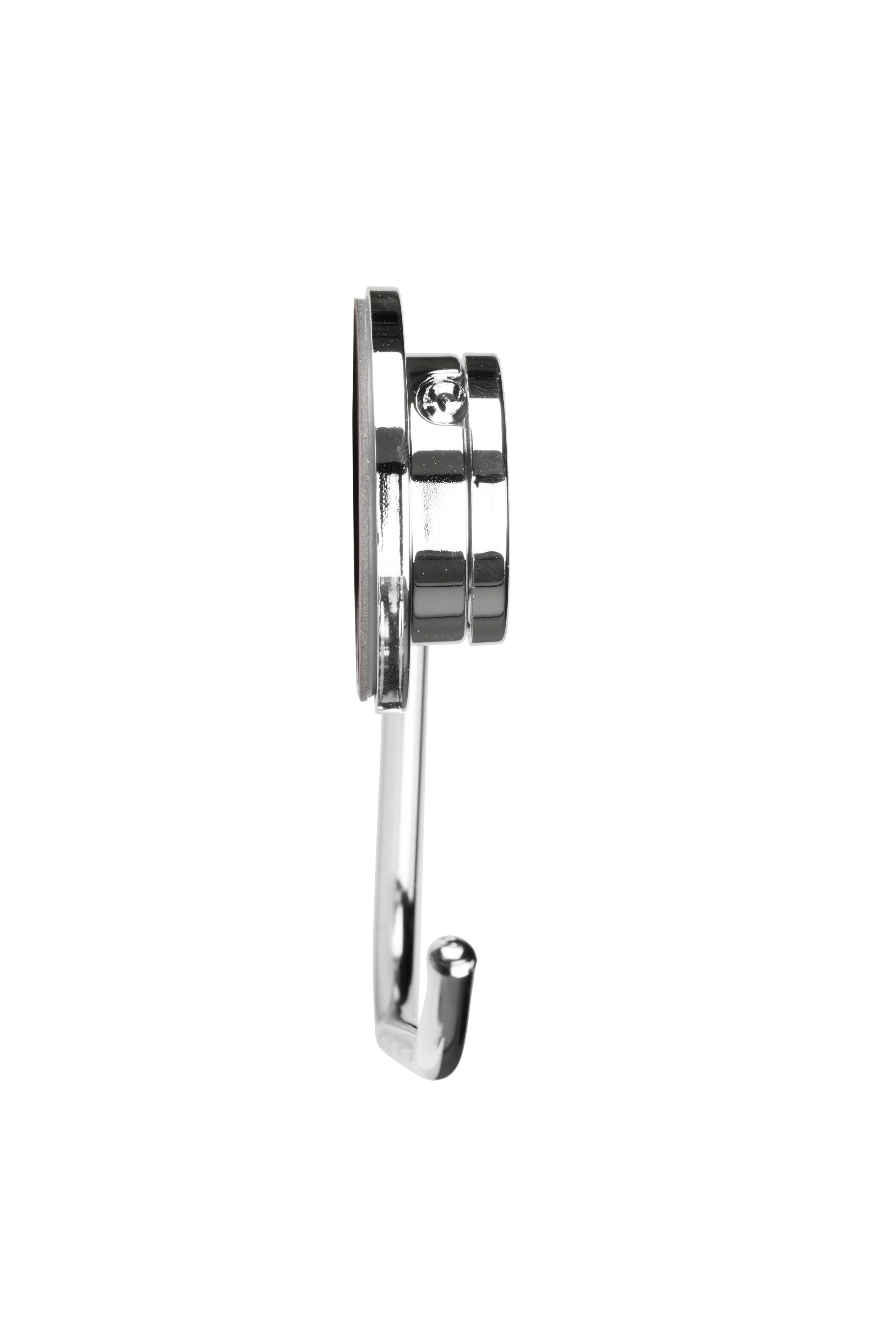 Croydex Stick'n'Lock plus Gloss Chrome effect Wall-mounted Toilet roll holder (H)110mm (W)250mm