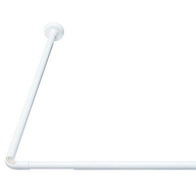 Croydex White Extendable L-shaped Shower curtain rod (L)2.6m