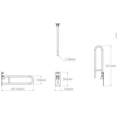 Croydex White Grab rail (L)850mm