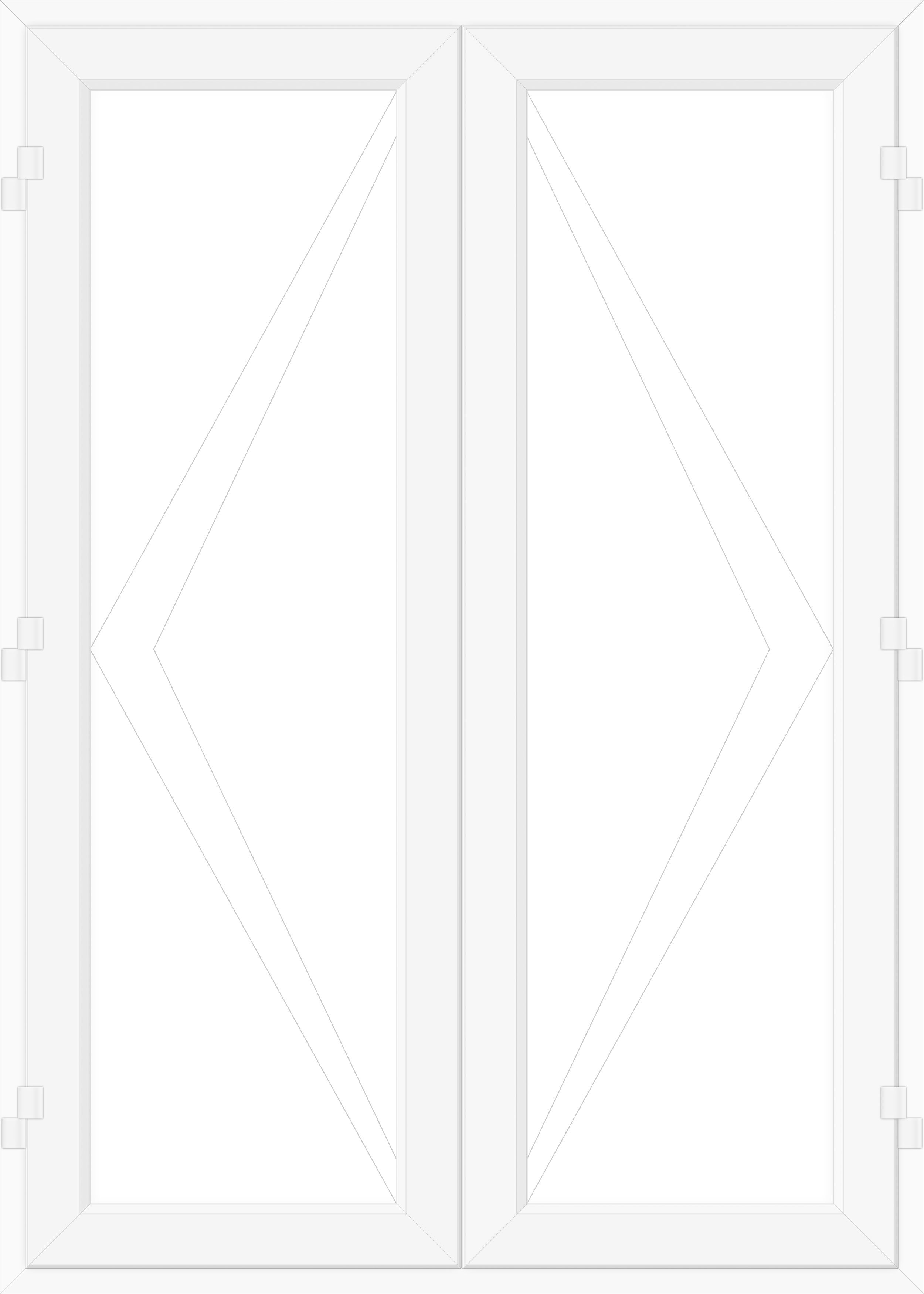 Crystal 1 Lite Glazed White uPVC French Door set with 2 panes, (H)2090mm (W)1490mm External