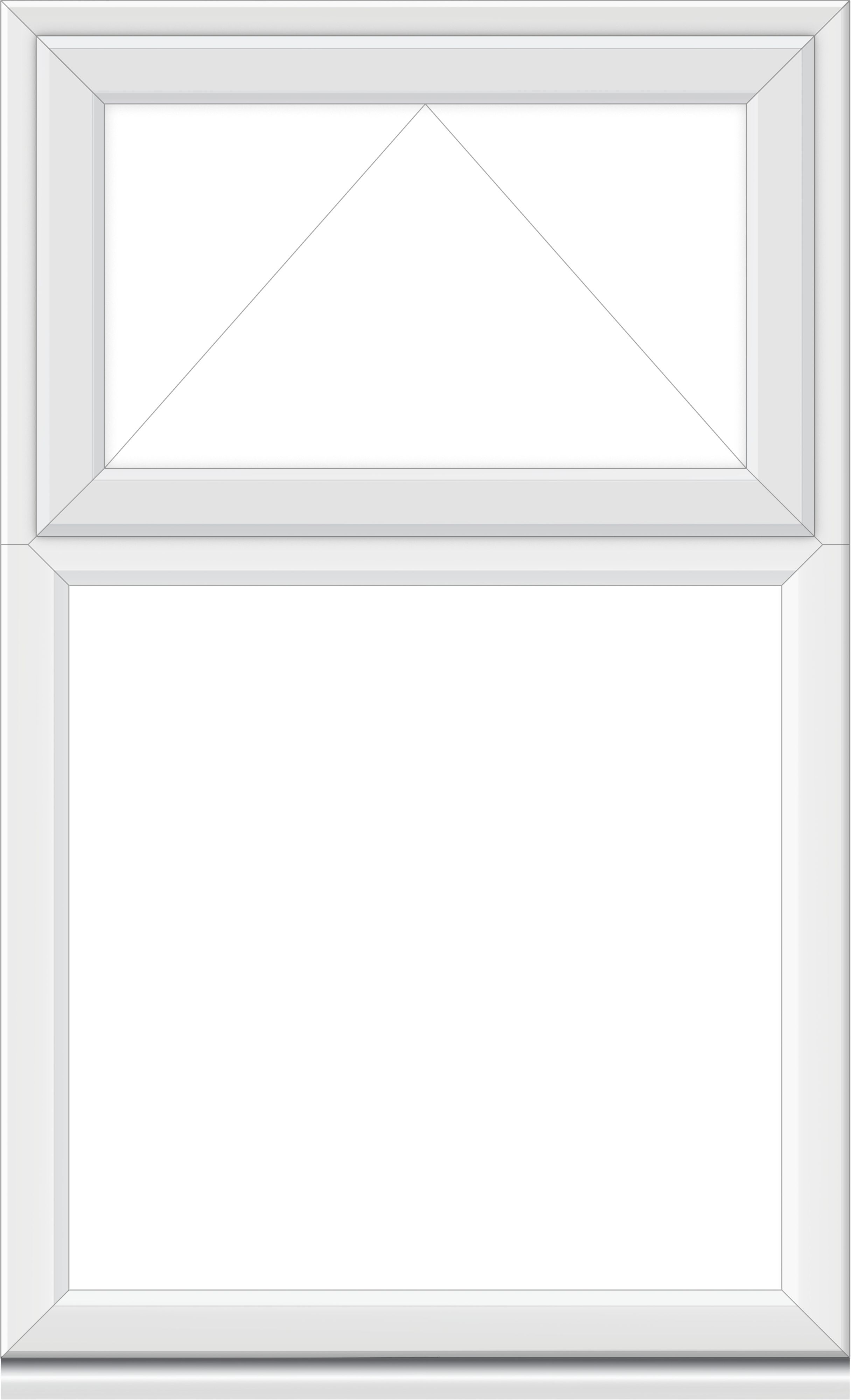 Crystal 1P Clear Glazed White uPVC Top hung Casement window, (H)1040mm (W)905mm