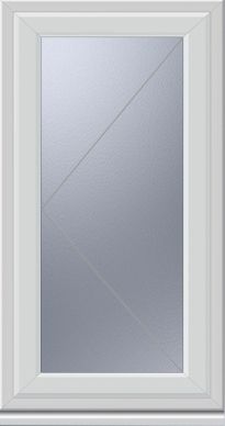 Crystal 1P Obscured Glazed White uPVC Left-handed Side hung Casement window, (H)1040mm (W)610mm