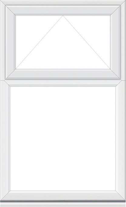 Crystal 1P Obscured Glazed White uPVC Top hung Casement window, (H)1040mm (W)905mm