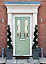 Crystal 4 panel Frosted Glazed Green Left-hand External Front Door set, (H)2055mm (W)920mm
