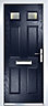 Crystal 6 panel Frosted Glazed Navy blue Left-hand External Front Door set, (H)2055mm (W)920mm