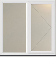 Crystal Clear Double glazed White uPVC Right-handed Side hung Casement window, (H)1190mm (W)1190mm