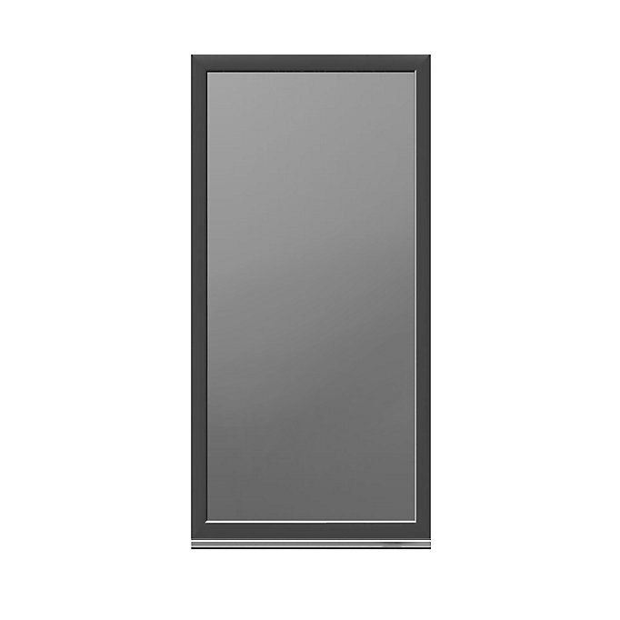 Crystal Clear Glazed Anthracite Aluminium Fixed Window, (H)2104mm (W)1000mm