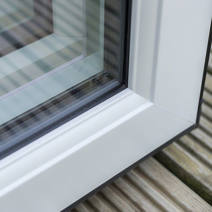 Crystal Clear Glazed Anthracite Aluminium Fixed Window, (H)2104mm (W)1000mm