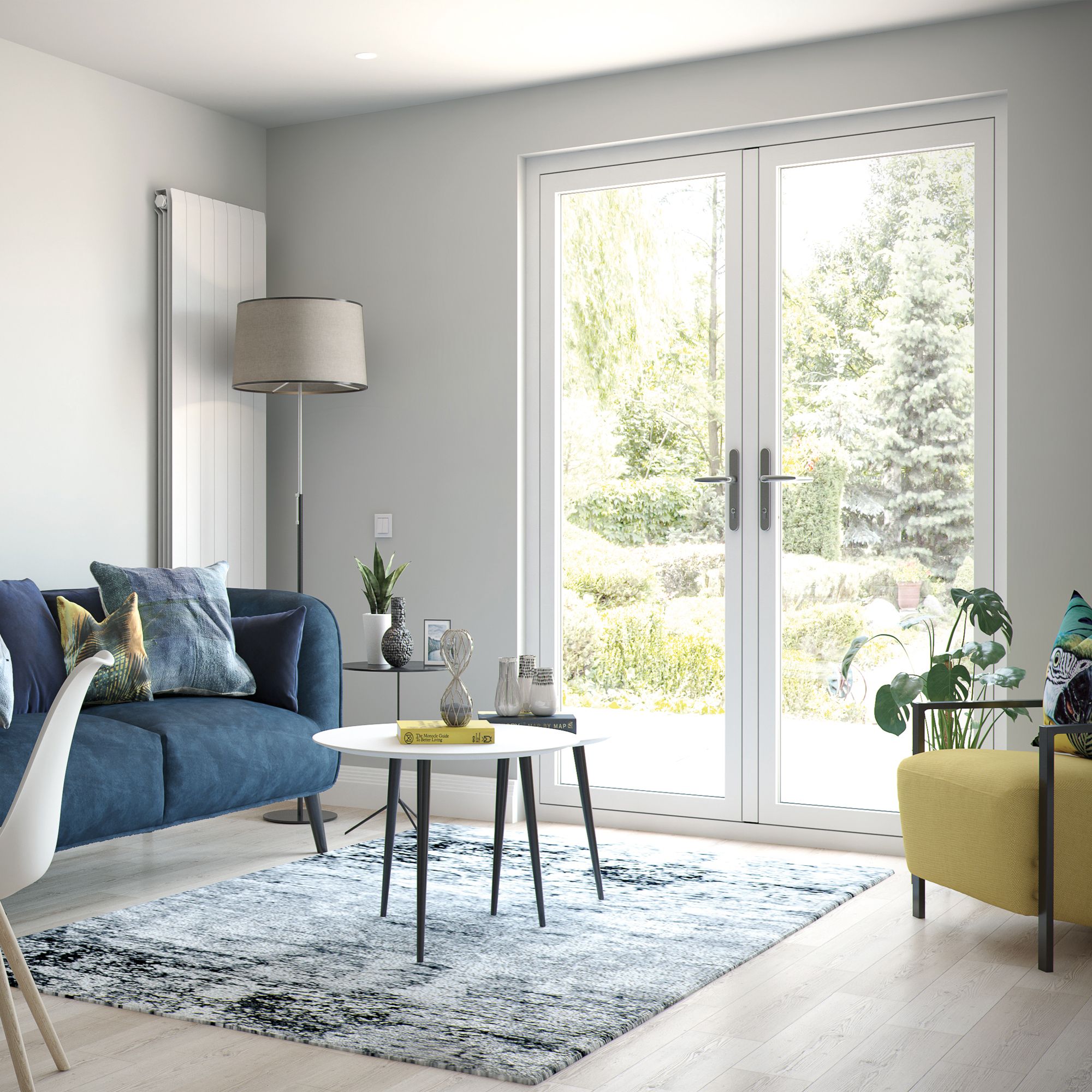 Crystal Clear Glazed Anthracite Aluminium Fixed Window, (H)2104mm (W)1000mm