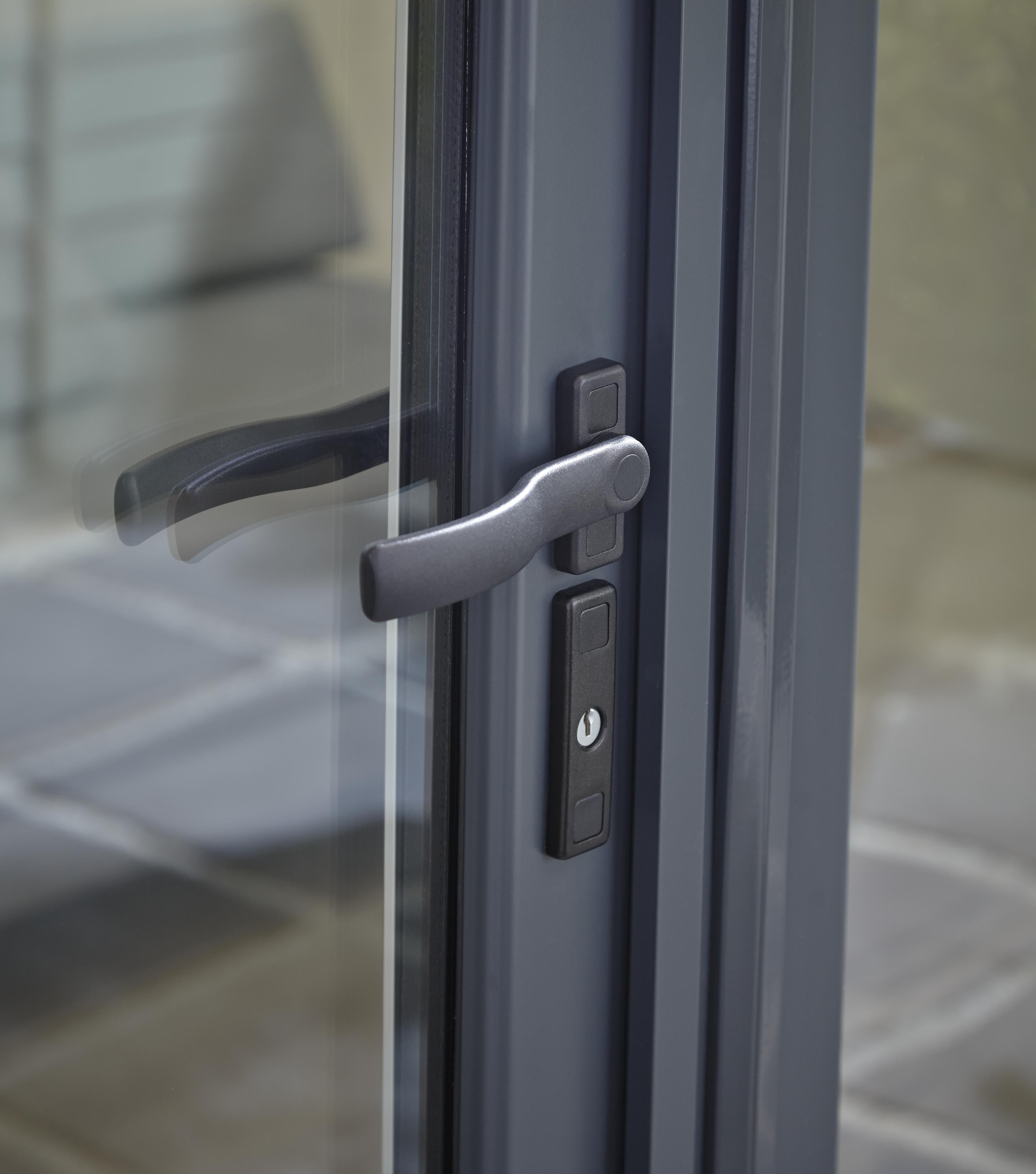 Crystal Clear Glazed Anthracite Aluminium Fixed Window, (H)2104mm (W)1000mm