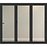 Crystal Clear Glazed Grey Aluminium External 1 Folding Bi-folding door, (H)2090mm (W)2090mm