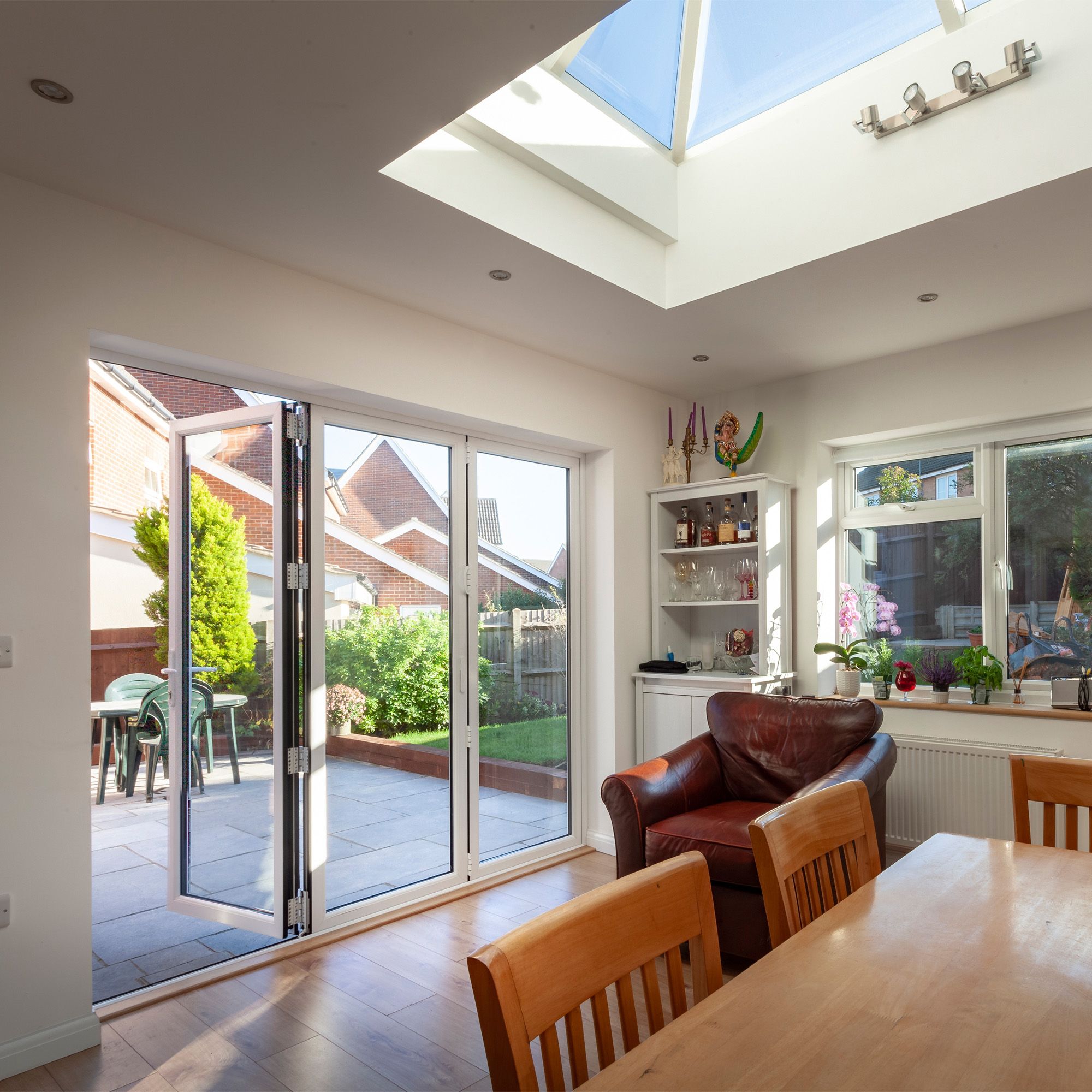 Crystal Clear Glazed Grey Aluminium External 1 Folding Bi-folding door, (H)2090mm (W)2390mm