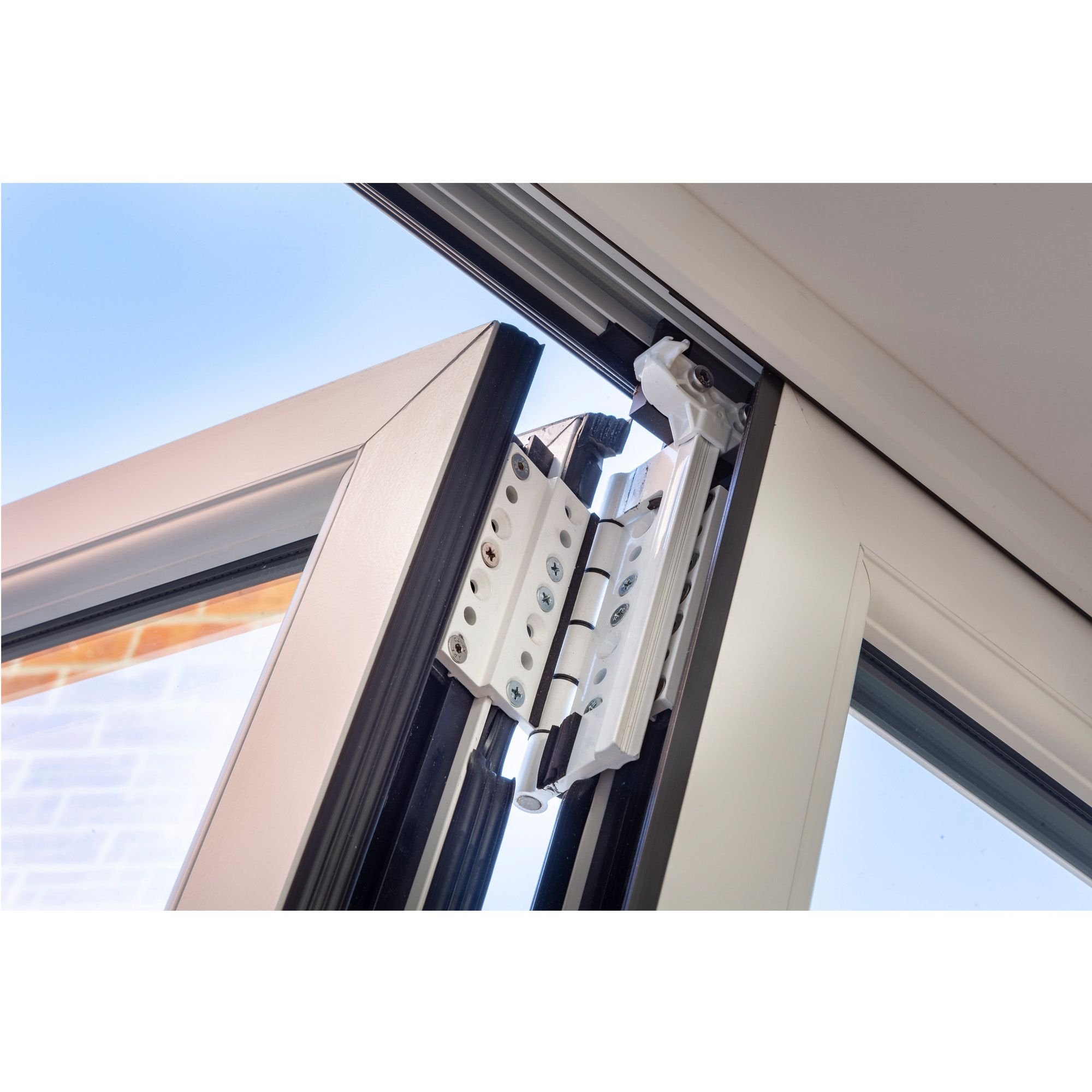 Crystal Clear Glazed Grey Aluminium External 1 Folding Bi-folding door, (H)2090mm (W)2390mm