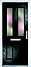 Crystal Frosted Glazed Black Left-hand External Front Door set, (H)2055mm (W)920mm