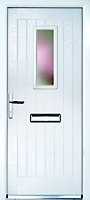 Crystal Frosted Glazed Cottage White Right-hand External Front Door set, (H)2055mm (W)920mm