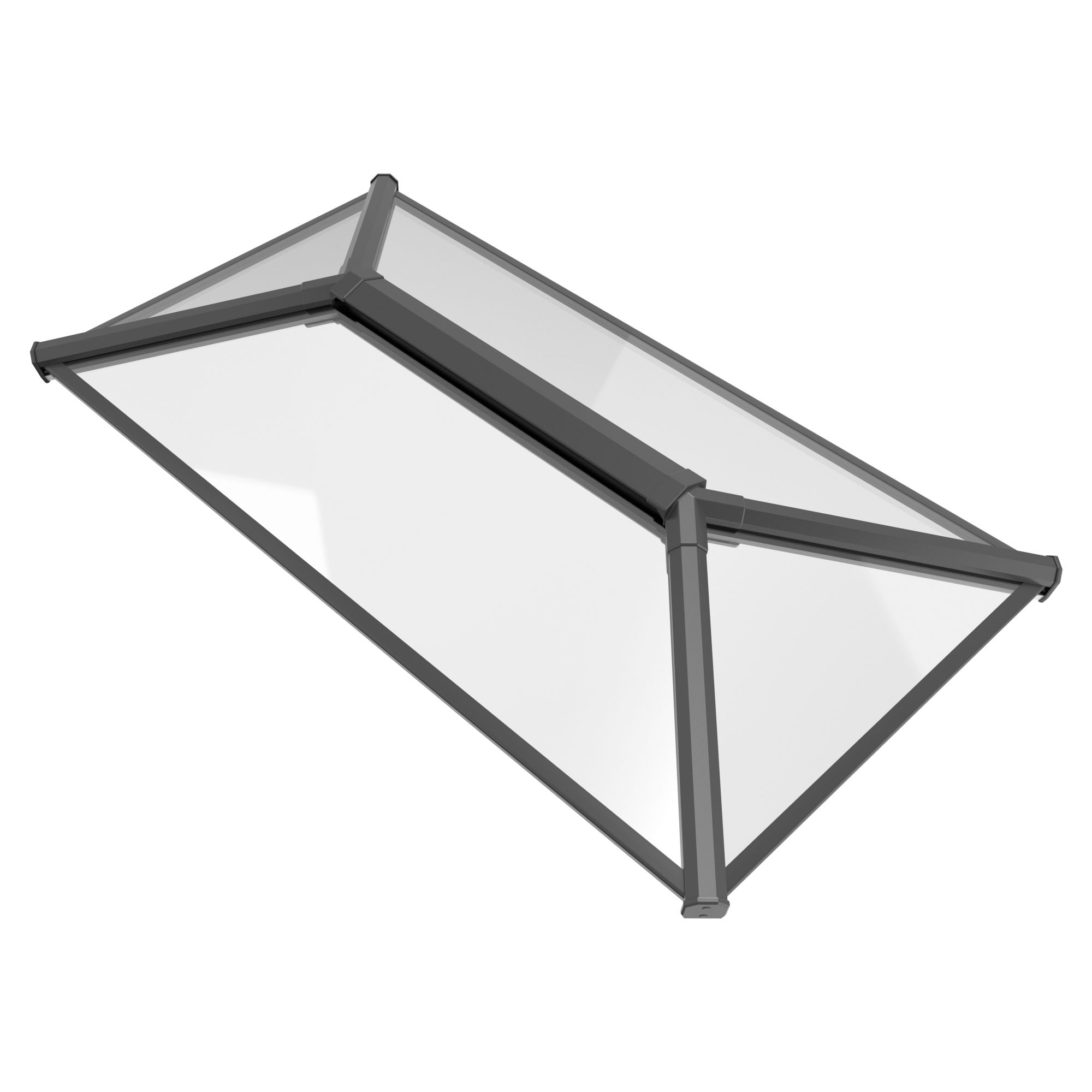 Crystal Grey Aluminium & PVC Roof lantern, (L)1.5m (W)1m (H)360mm