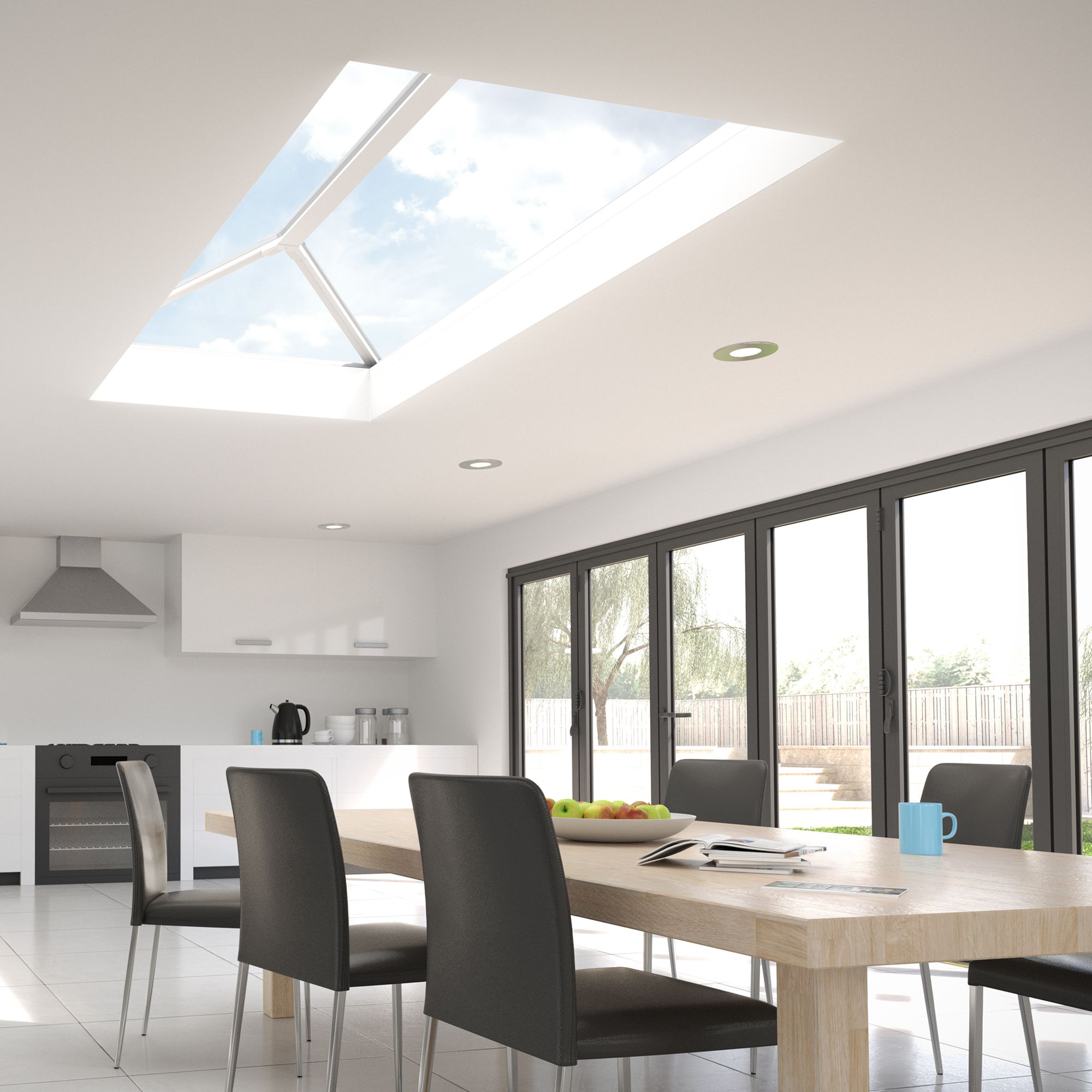 Crystal Grey Aluminium & PVC Roof lantern, (L)1.5m (W)1m (H)360mm