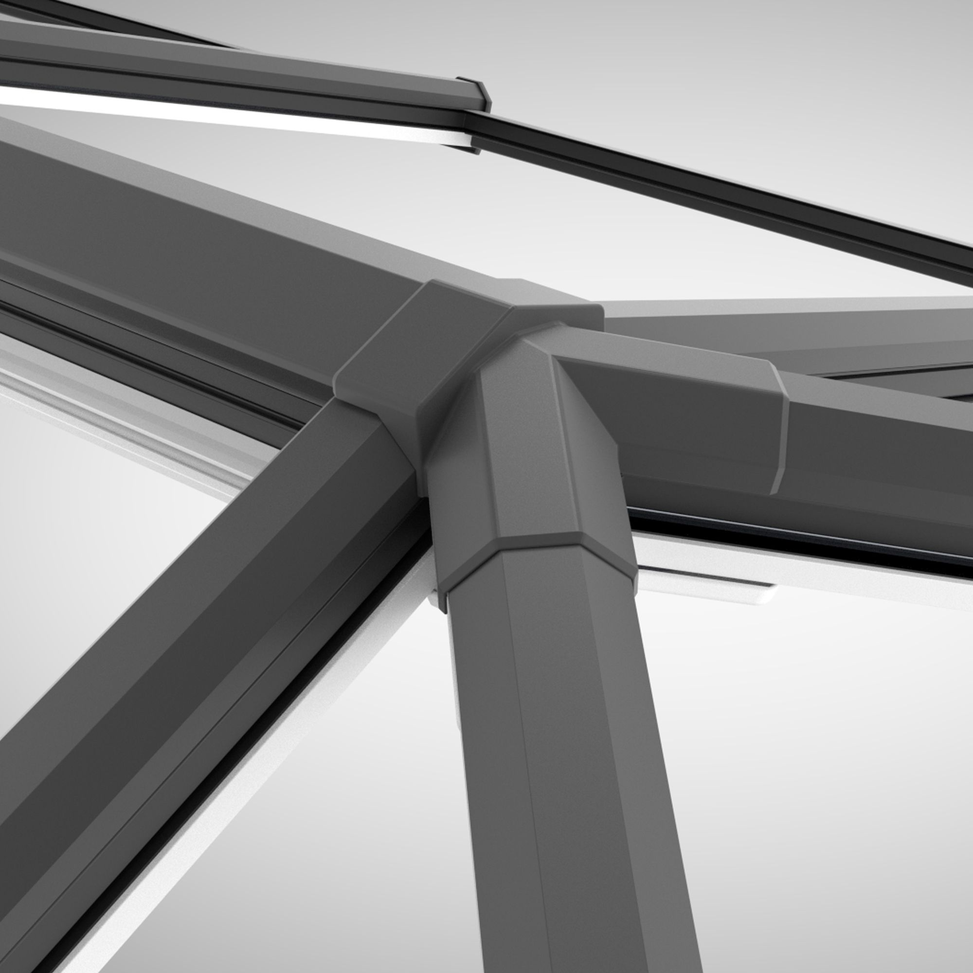 Crystal Grey Aluminium & PVC Roof lantern, (L)1.5m (W)1m (H)360mm