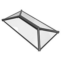 Crystal Grey Aluminium & PVC Roof lantern, (L)3m (W)1.5m (H)453mm