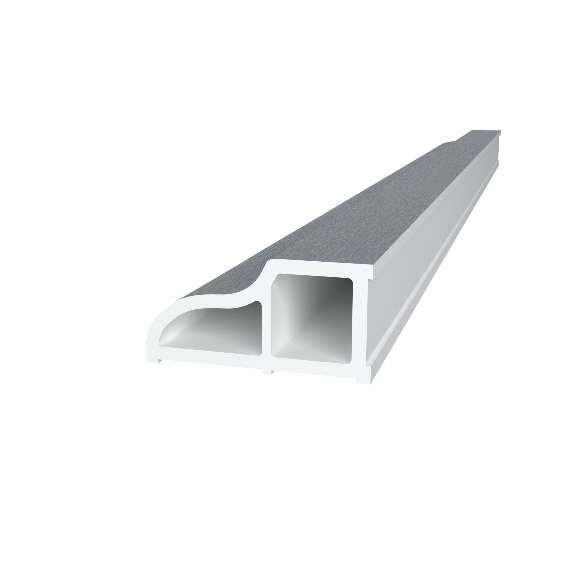 Crystal Grey Polyvinyl chloride (PVC) Flat Architrave (L)2500mm (W)25mm