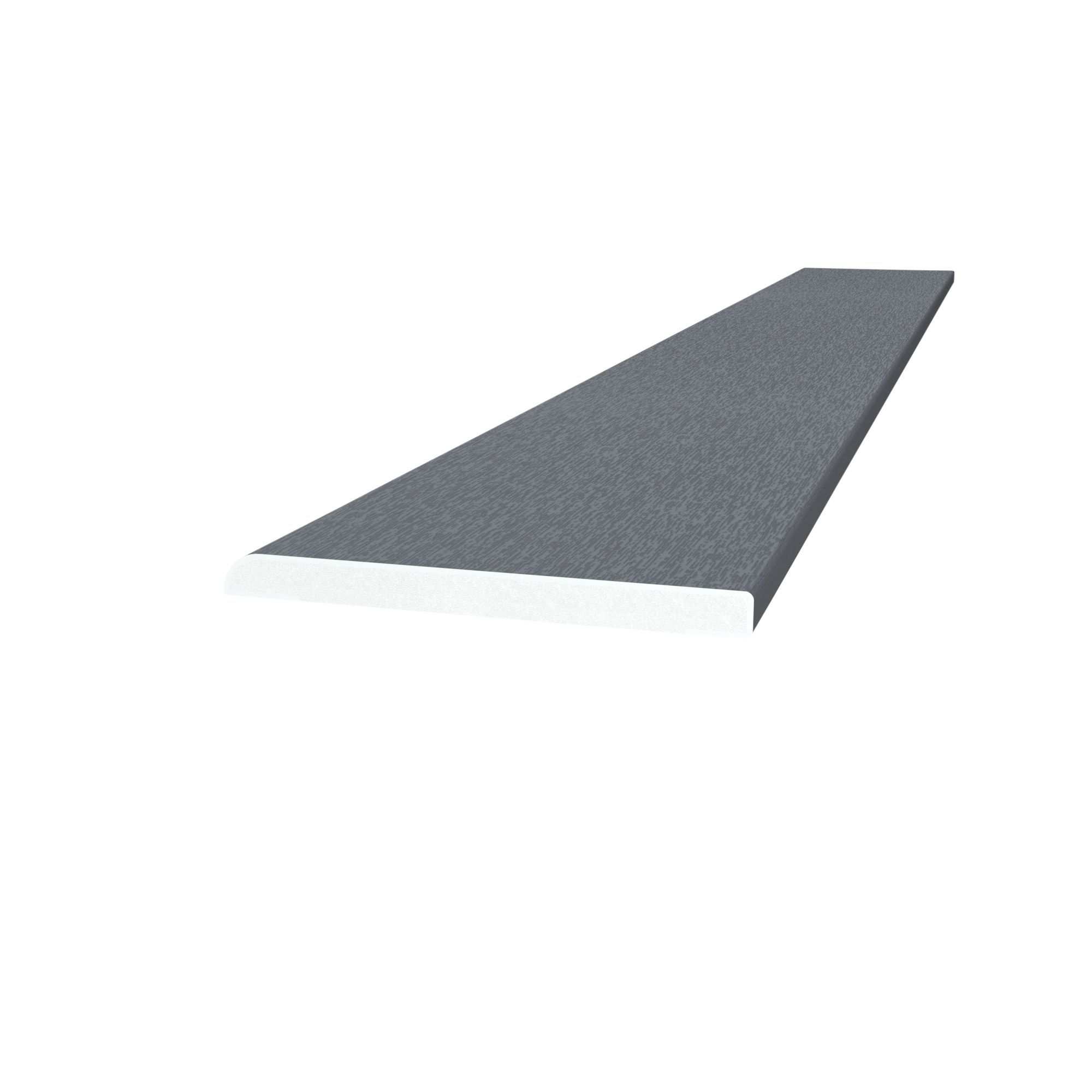 Crystal Grey Polyvinyl chloride (PVC) Flat moulding (L)2500mm (W)65mm