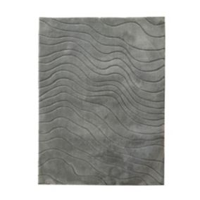 Crystal Grey Waves 3D effect Medium Rug, (L)160cm x (W)120cm