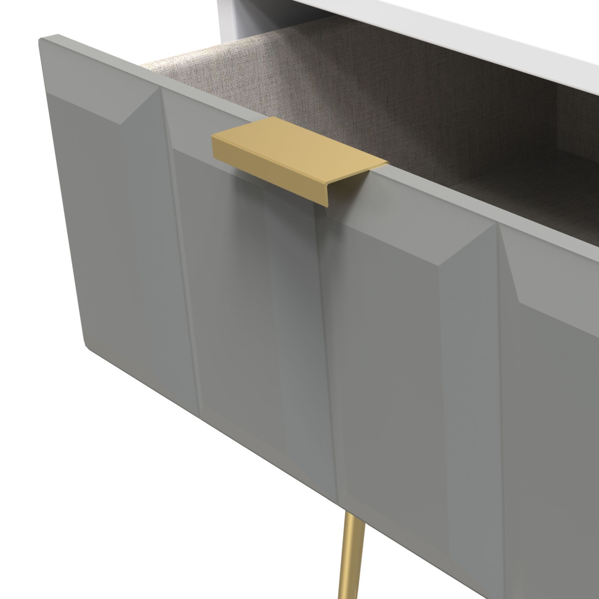 Cube Ready assembled Matt grey & white 1 Drawer Small Side table (H)410mm (W)450mm (D)395mm