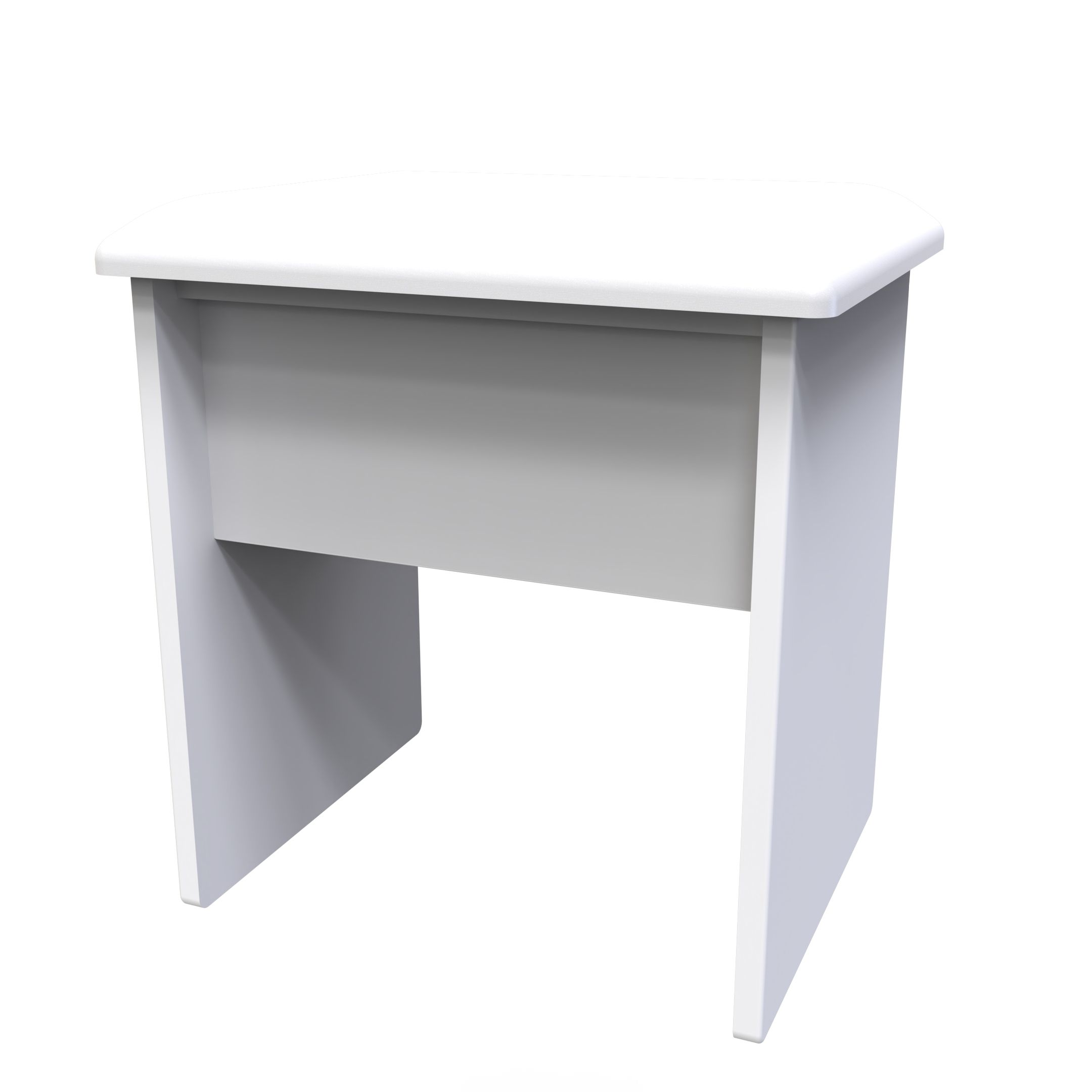 Cube Ready assembled Matt white Padded Dressing table stool