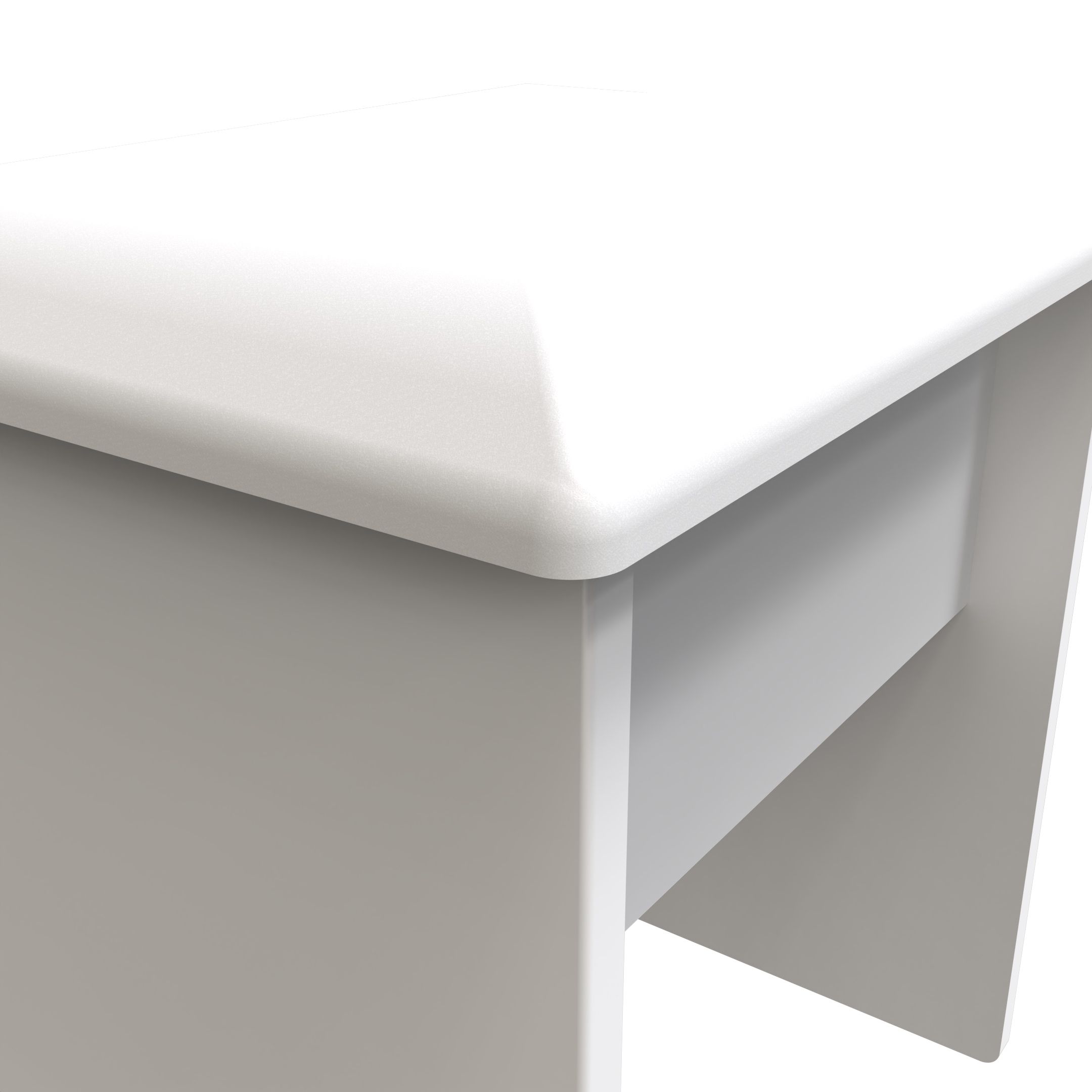 Cube Ready assembled Matt White Padded Dressing table stool