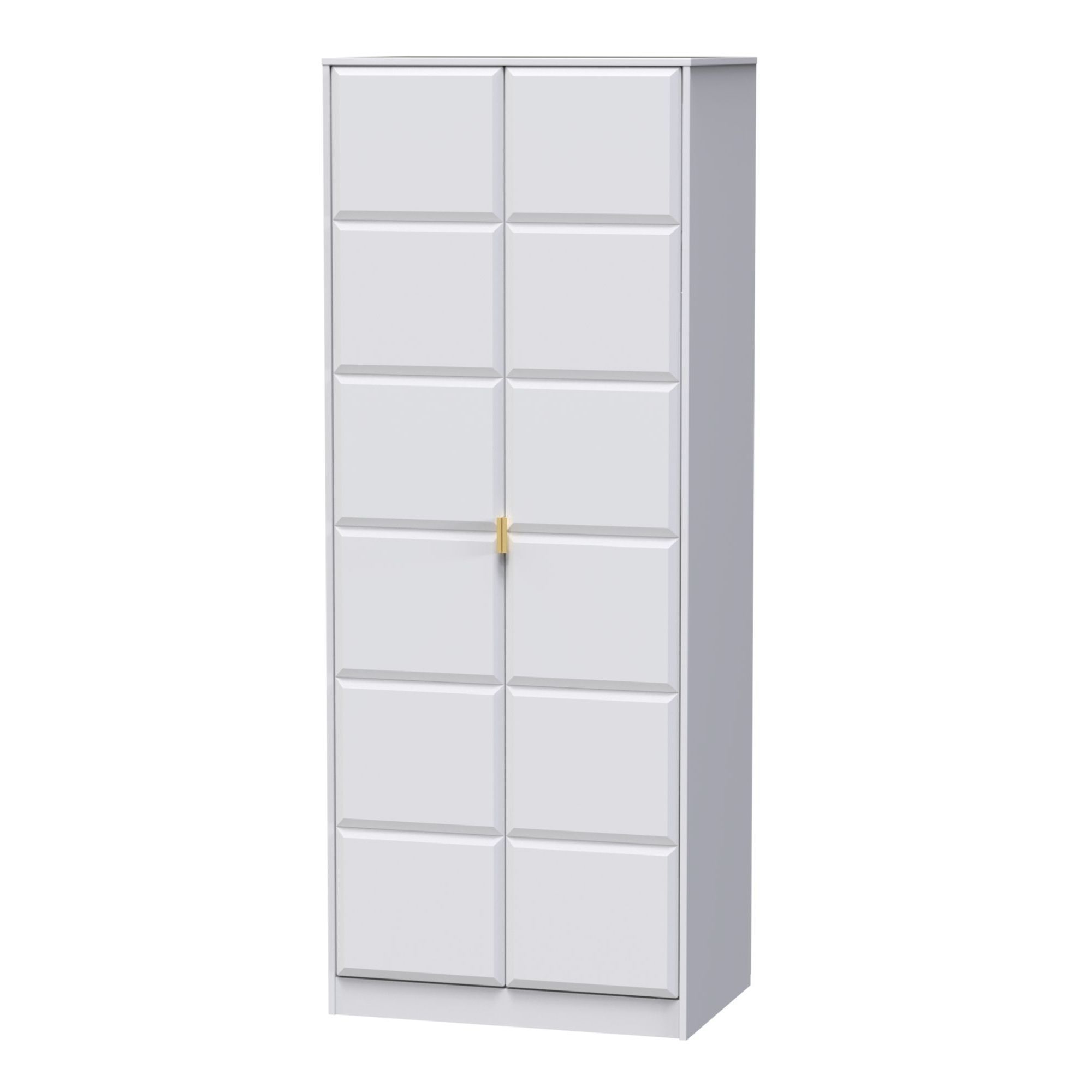 Cube Ready assembled Modern Matt white Tall Double Wardrobe (H)1970mm (W)740mm (D)530mm