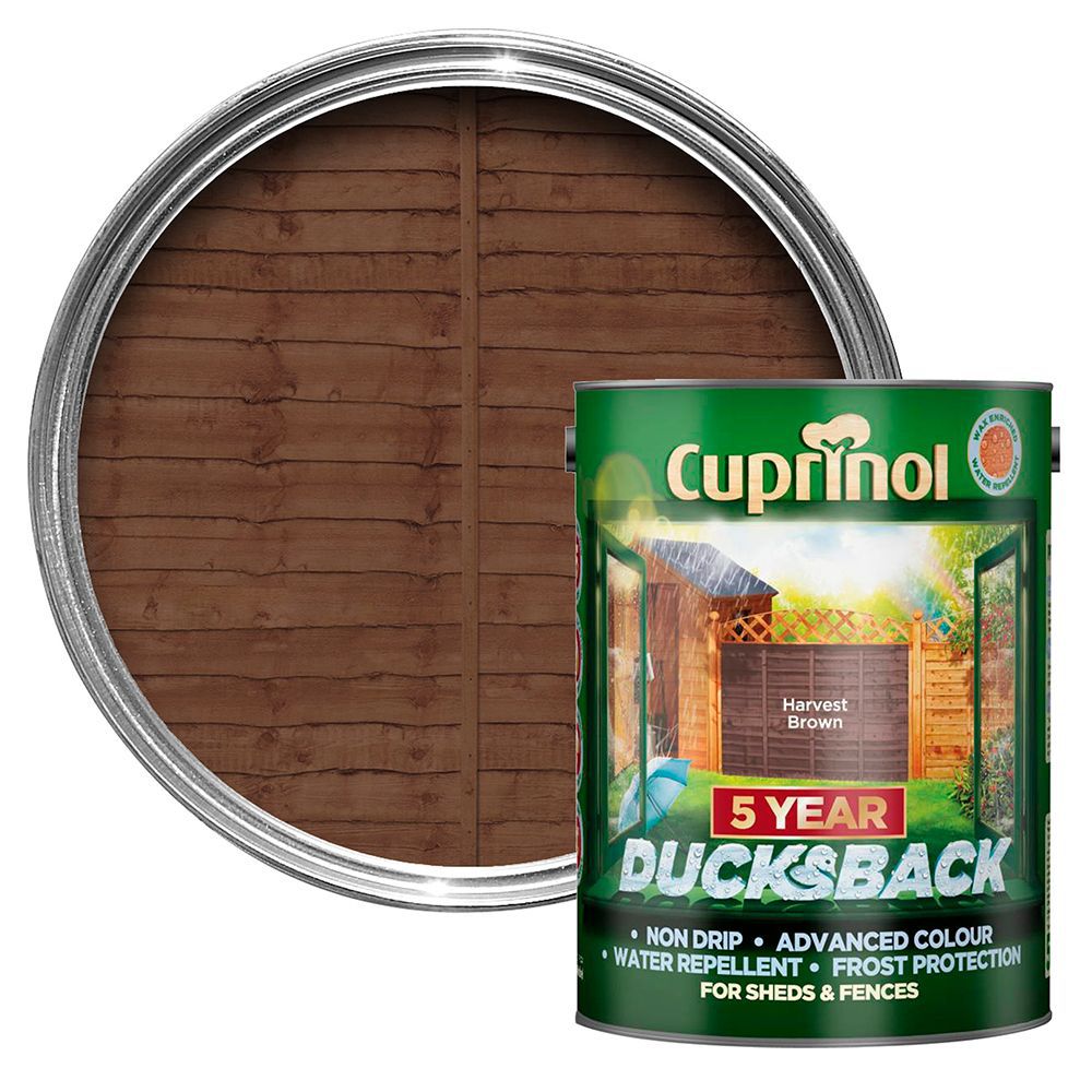 Cuprinol 5 year ducksback Harvest brown Fence & shed Wood treatment 5L