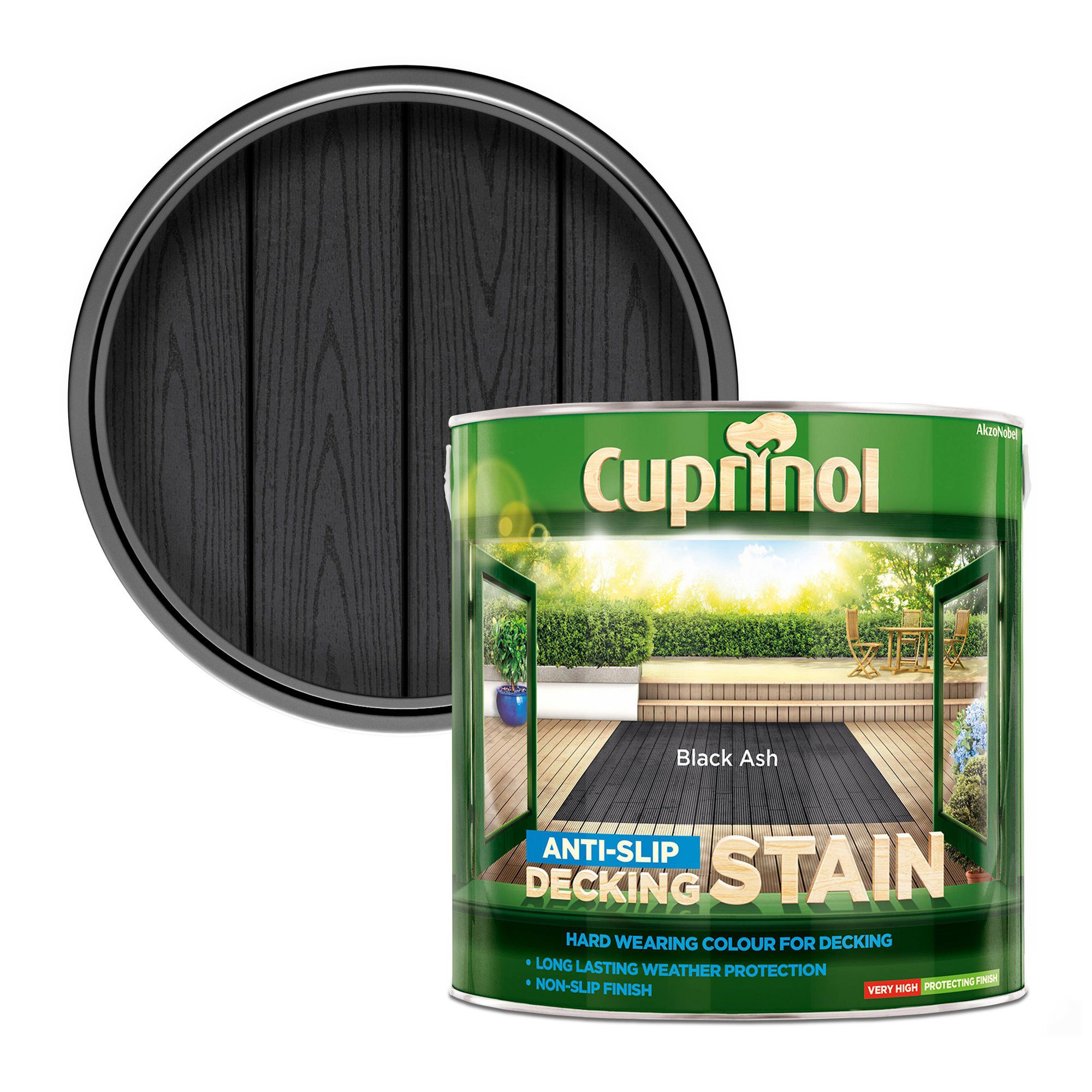 Cuprinol Black ash Matt Decking Wood stain, 2.5L DIY at B&Q