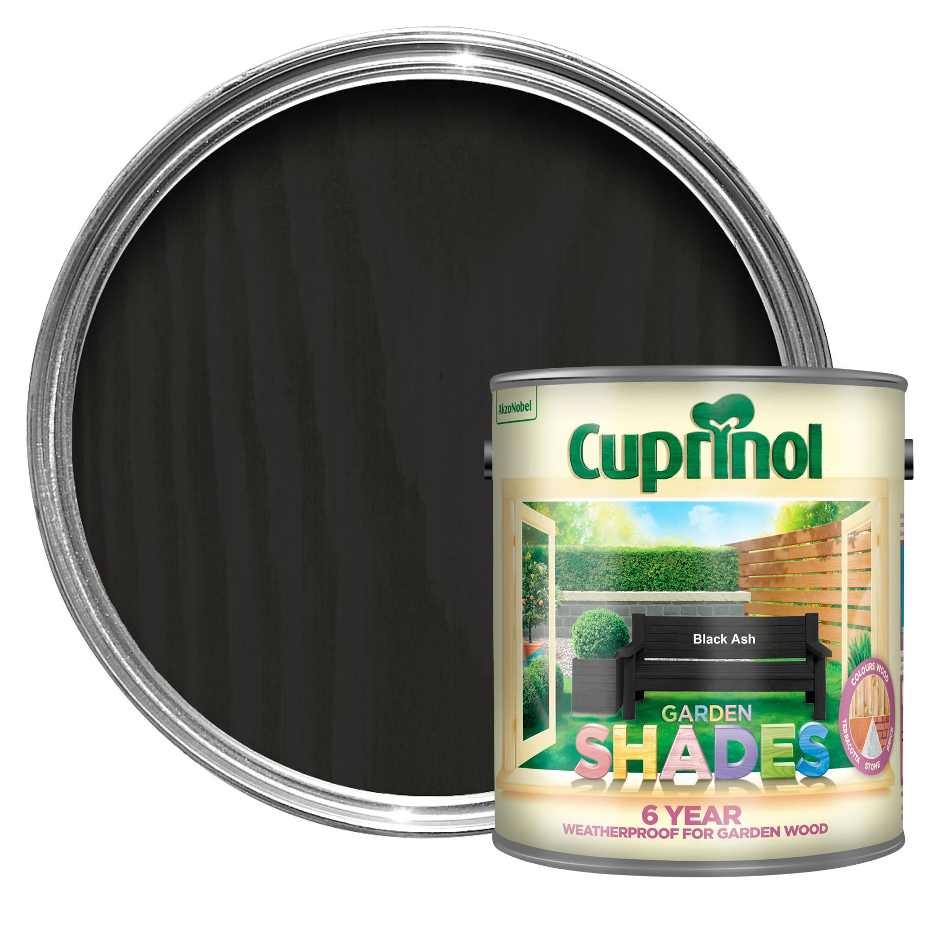 Cuprinol Garden shades Black ash Matt Exterior Wood paint, 2.5L DIY