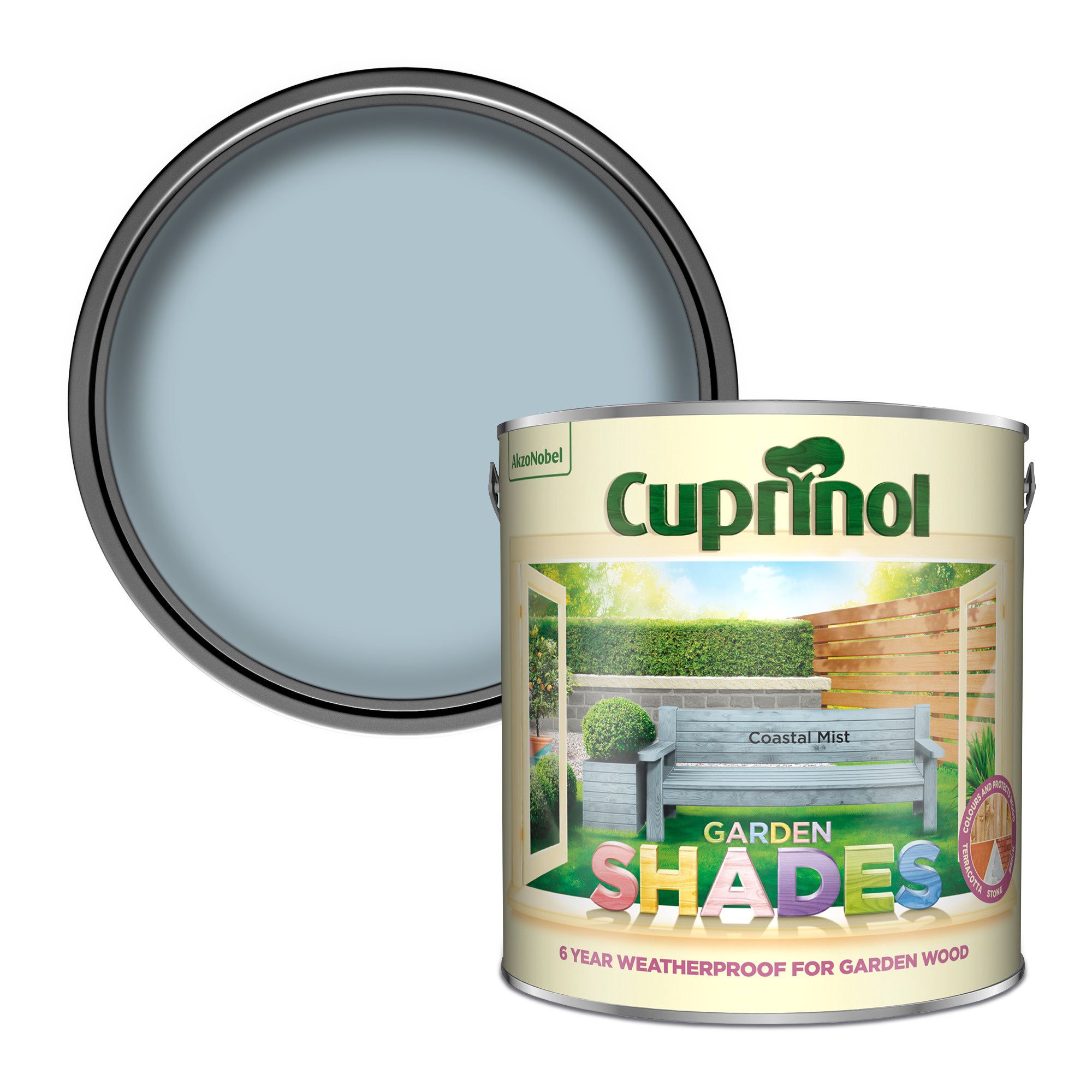 Cuprinol Garden shades Coastal mist Matt Exterior Wood paint, 2.5L