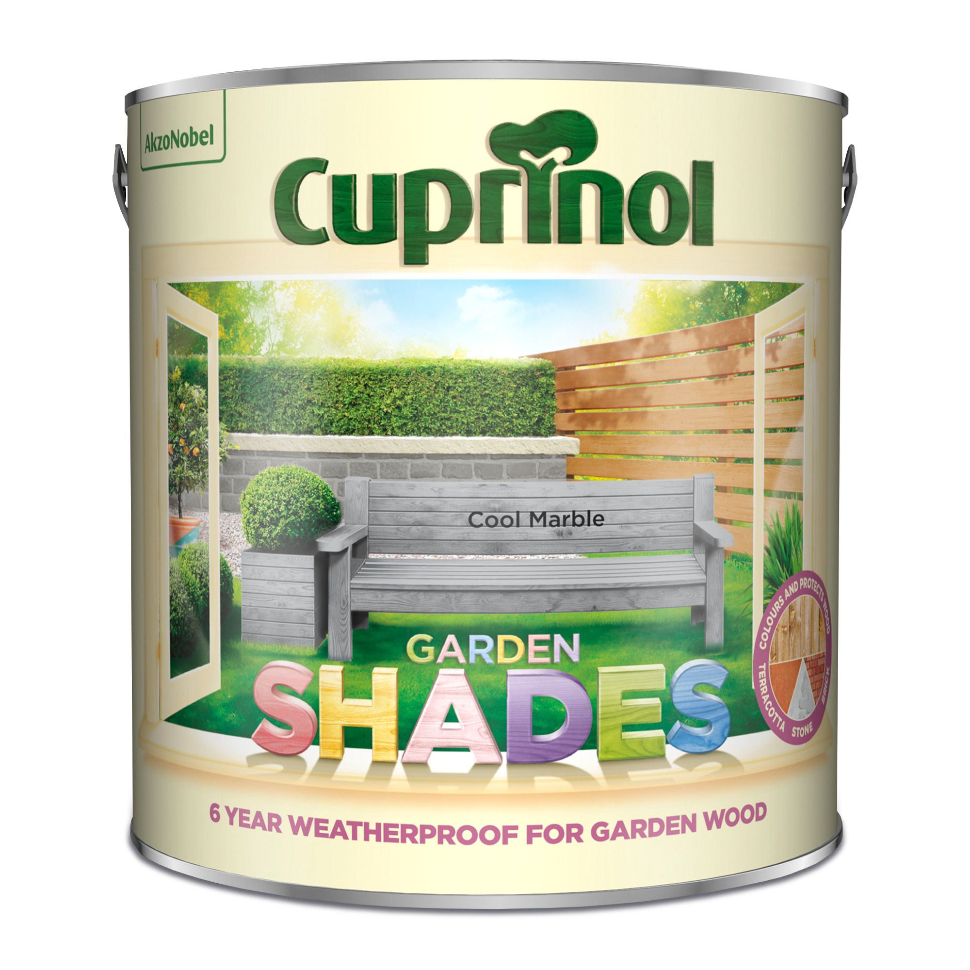 Cuprinol Garden shades Cool Marble Matt Exterior Fence & shed Topcoat Paint, 2.5L Tin
