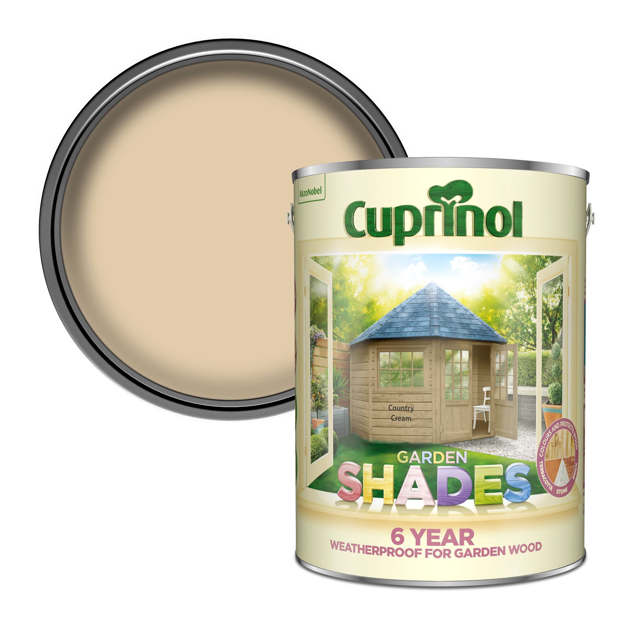 Cuprinol Garden shades Country cream Matt Multi-surface Exterior Wood paint, 5L