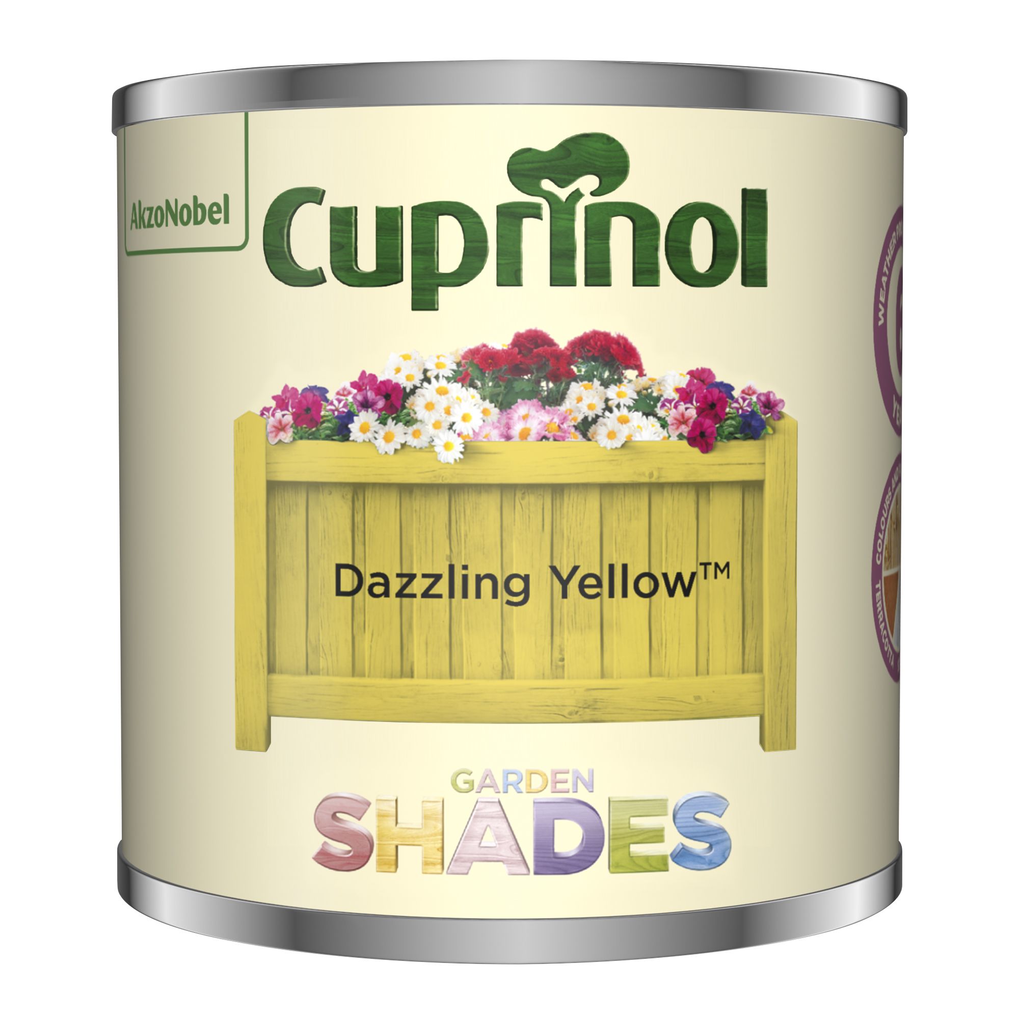 Cuprinol Garden shades Dazzling yellow Matt Multi-surface Exterior Fencing & sheds Protector Wood paint, 125ml Tester pot