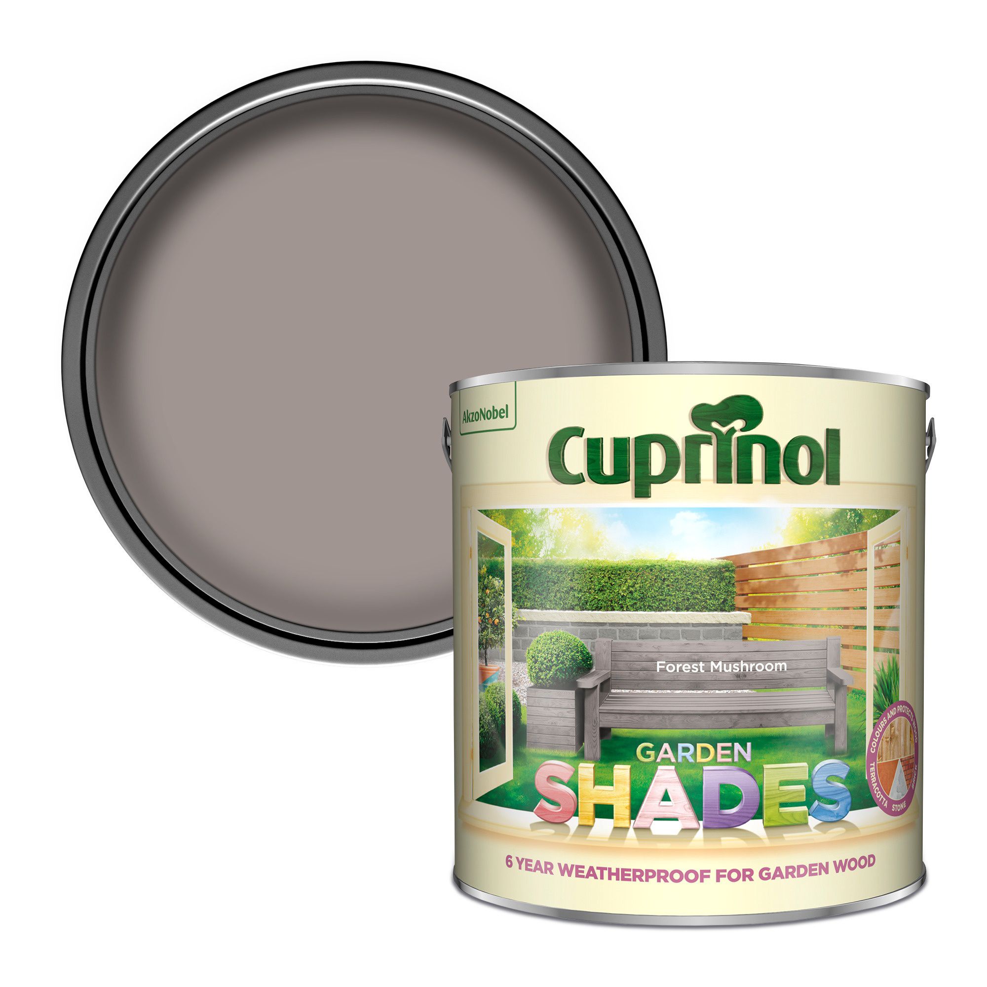 Cuprinol Garden shades Forest mushroom Matt Multi-surface Exterior Wood paint, 2.5L