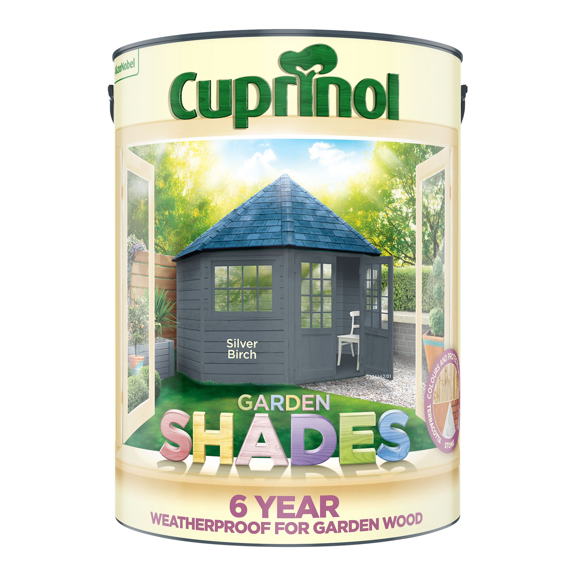 Cuprinol Garden Shades Silver Birch Matt Multi-surface Exterior Protector Wood paint, 5L Tub