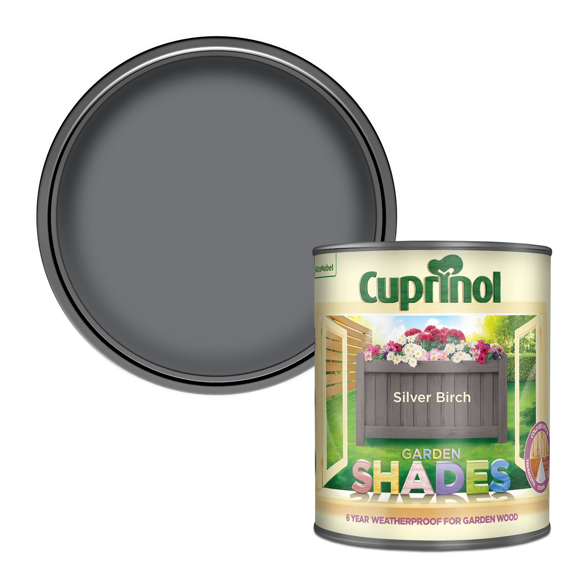 Cuprinol Garden shades Silver birch Matt Multi-surface Exterior Wood paint, 1L Tin