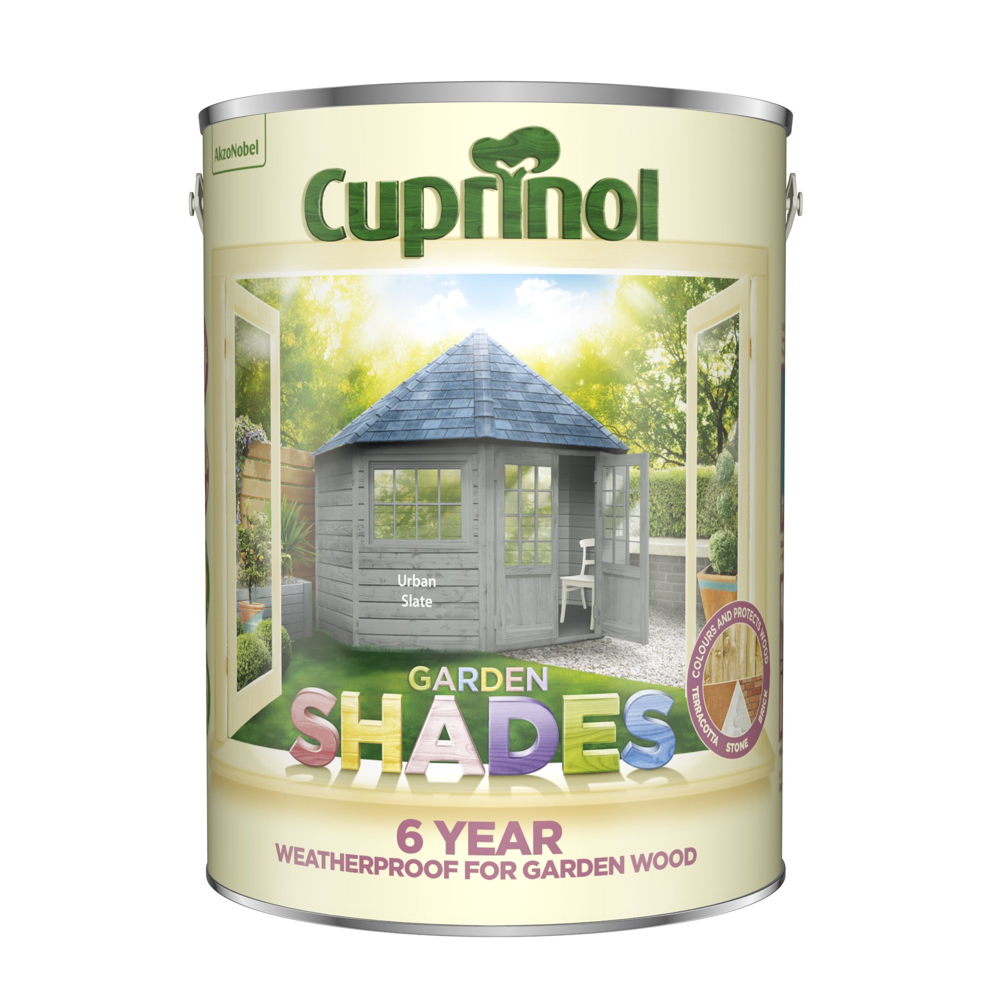 Cuprinol Garden shades Urban slate Matt Multi-surface Exterior Fencing & sheds Wood paint, 5L