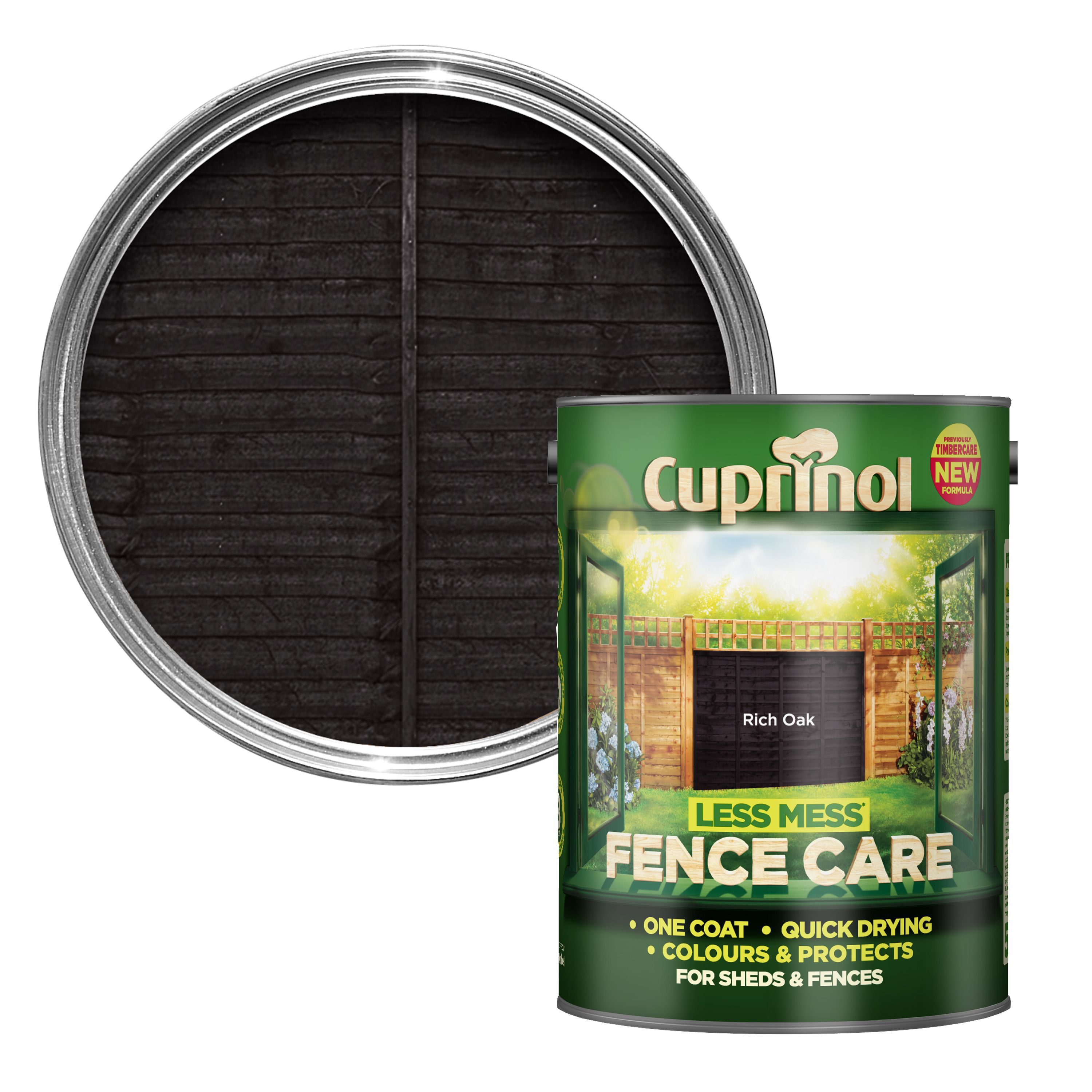 Cuprinol Less Mess Fence Care Rich Oak Matt Treatment 5l Diy At B Q