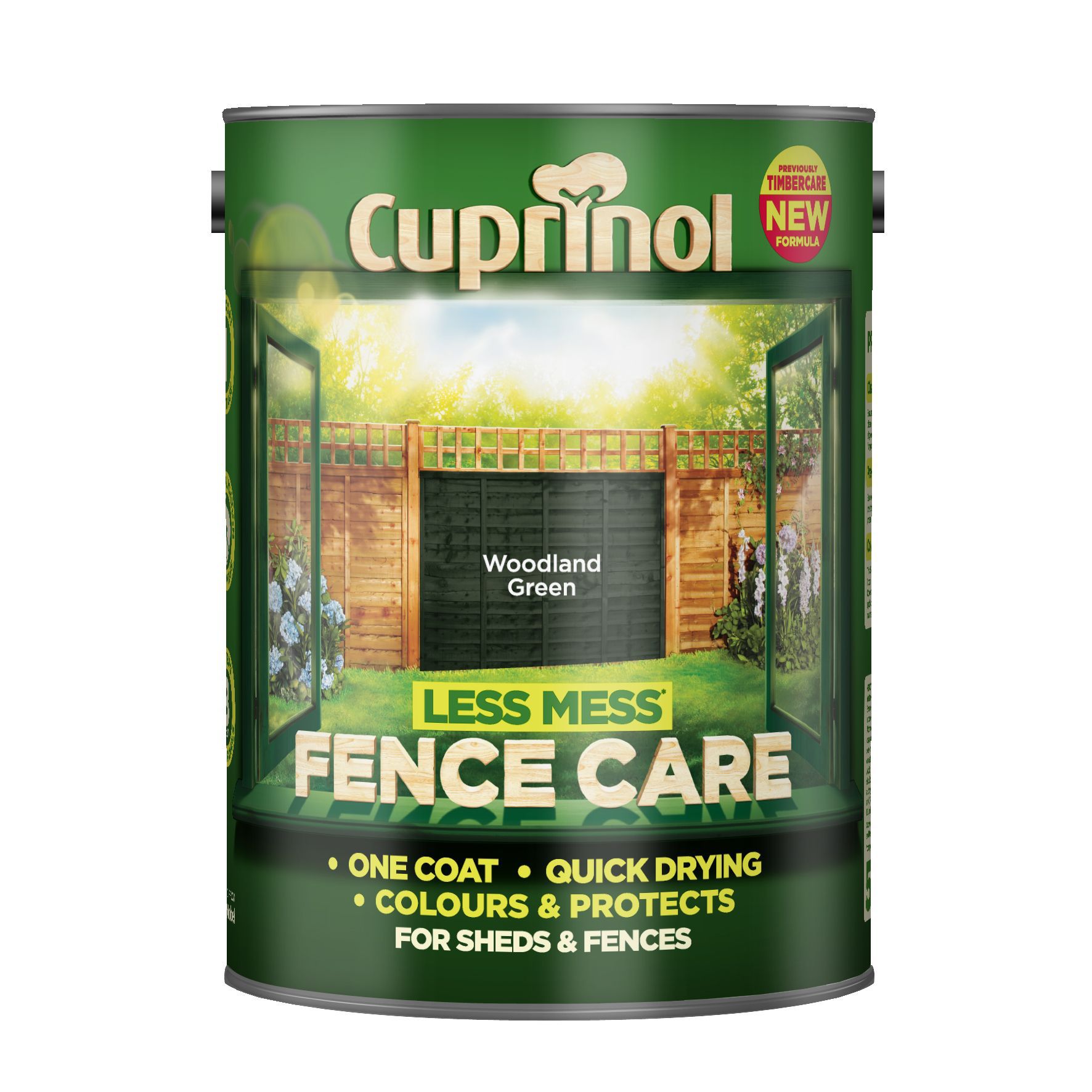 Cuprinol Less mess fence care Woodland green Matt Exterior Treatment Wood paint, 5L